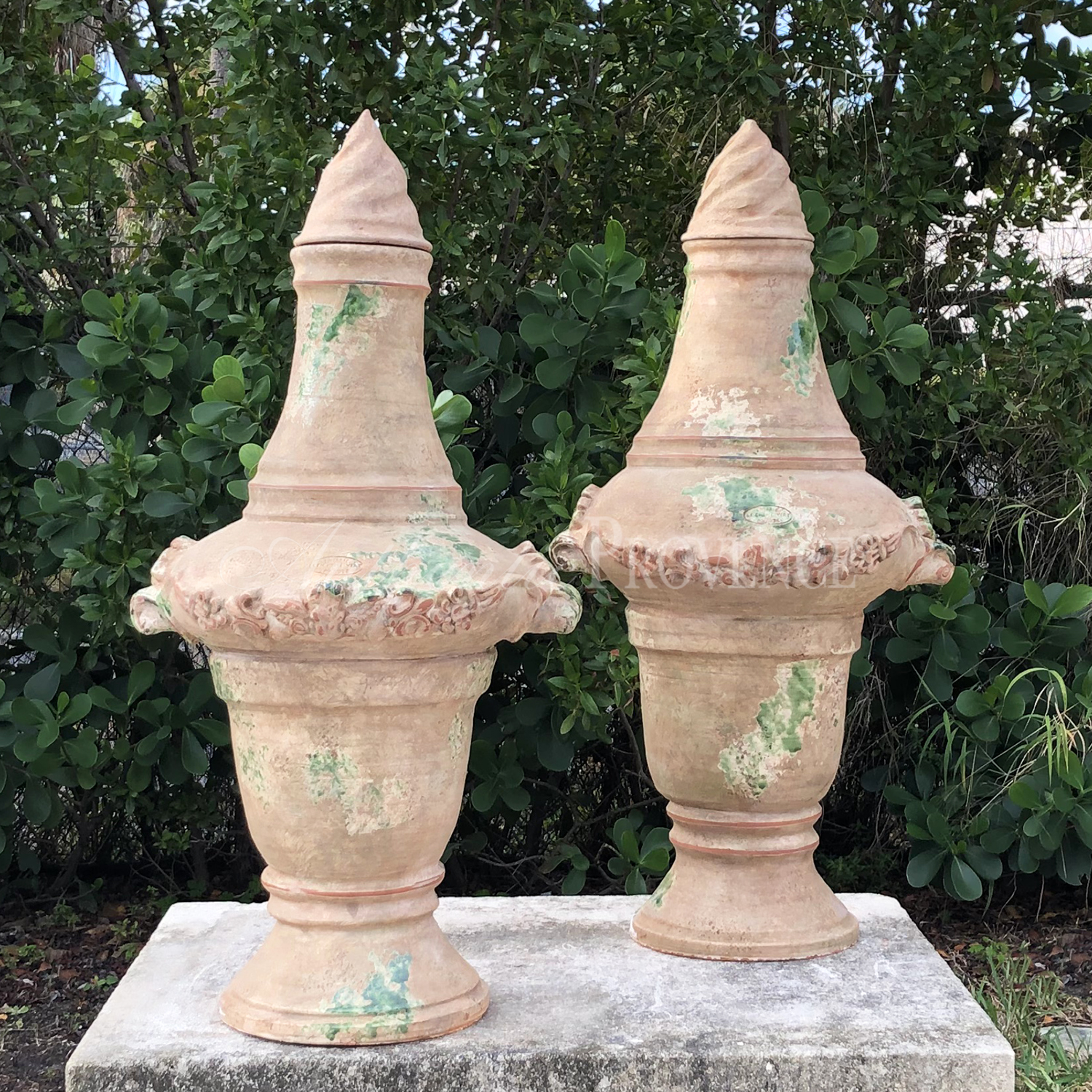 Pair of Finials Flammé