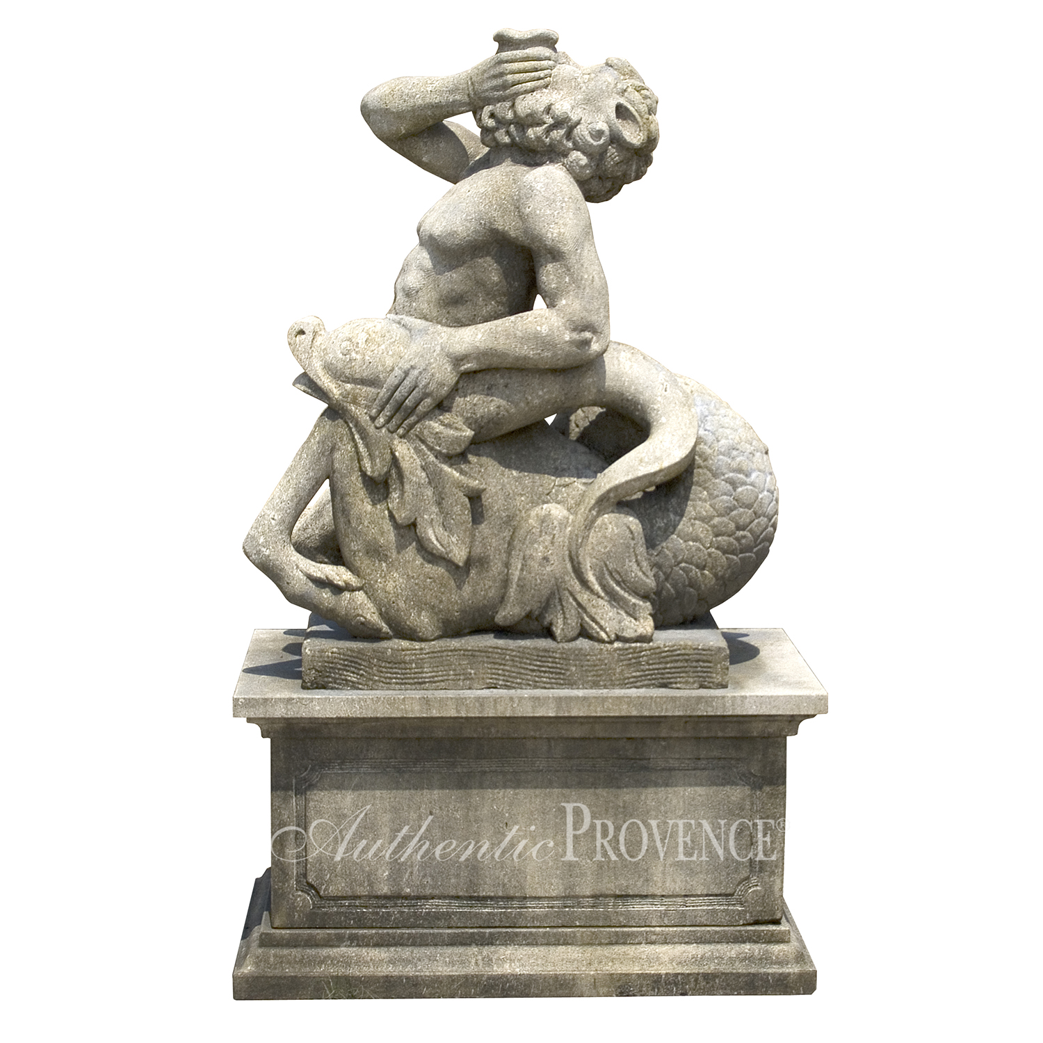 20th Century Triton Garden Sculpture in Limestone, Italy