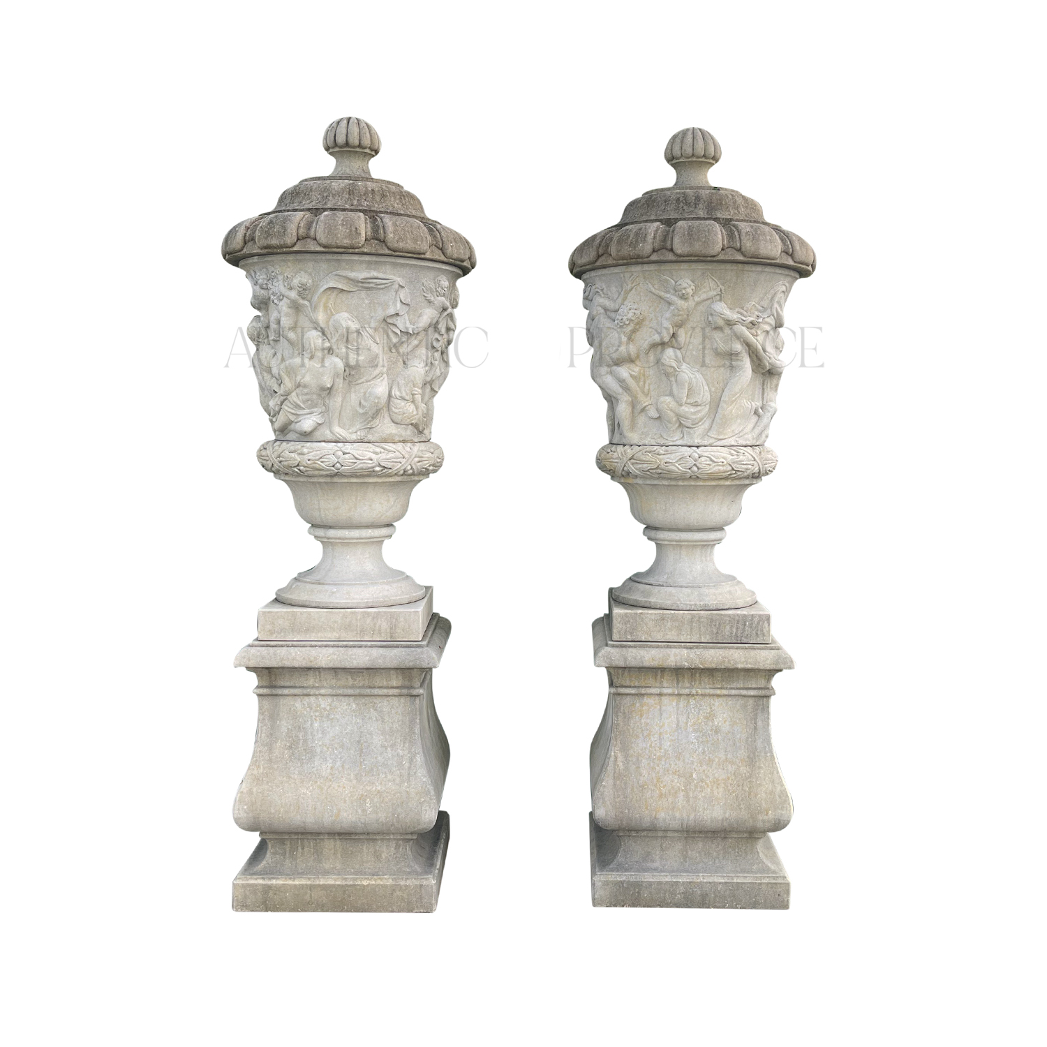 Pair of Monumental Renaissance Style Garden Urns