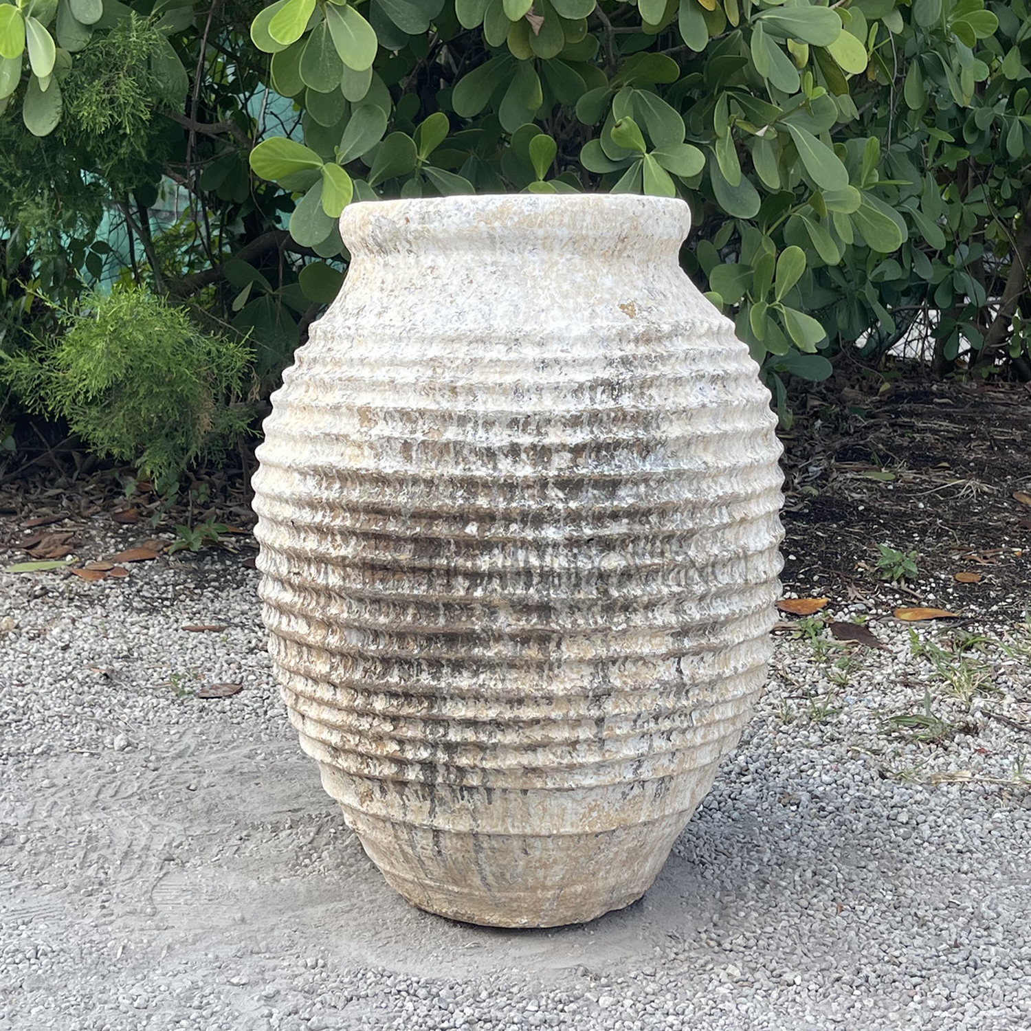 Antique White Washed Mediterranean Jar
