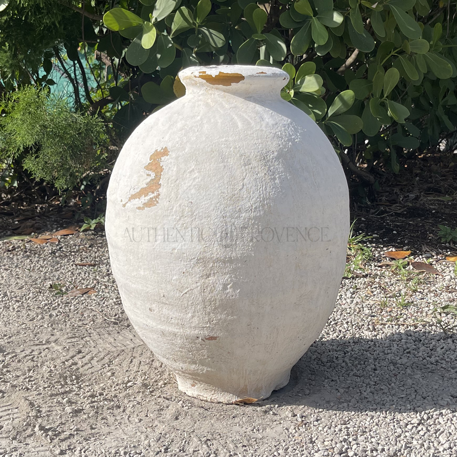 Small Mediterranean White Washed Jar