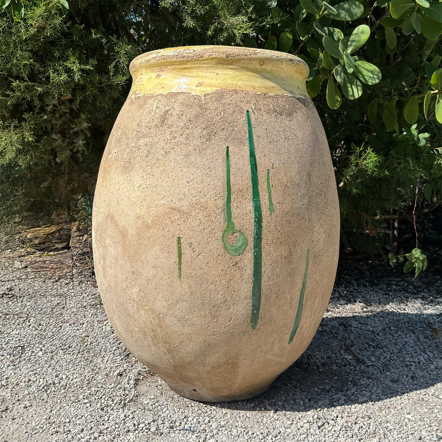 18th Century French Biot Jar with Green Glaze Drips