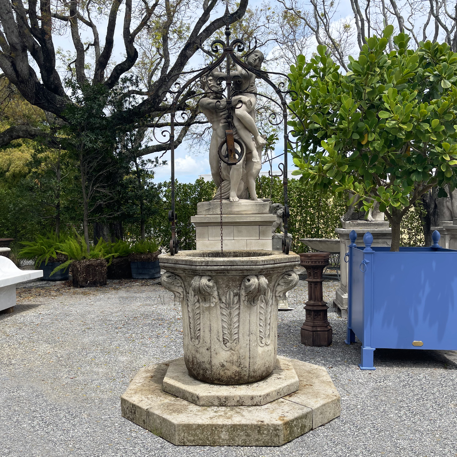 Renaissance Style Italian Wellhead in Limestone