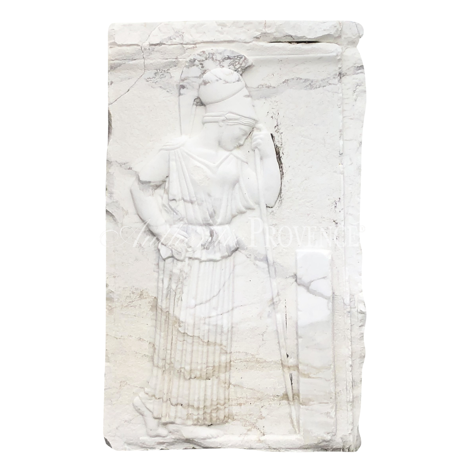 19th Century European Athene Marble Relief – Antique Wall Panel Décor