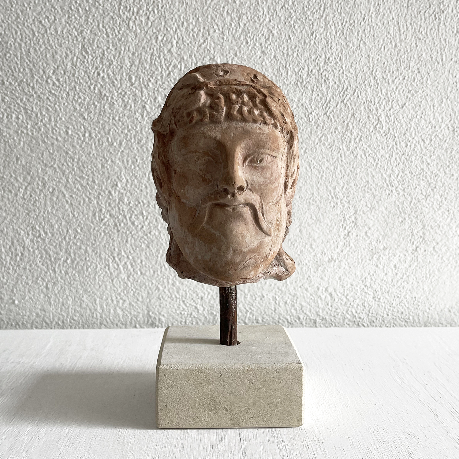 20th Century Italian Etruscan Bacchus Terra Cotta Head – Vintage Statuette