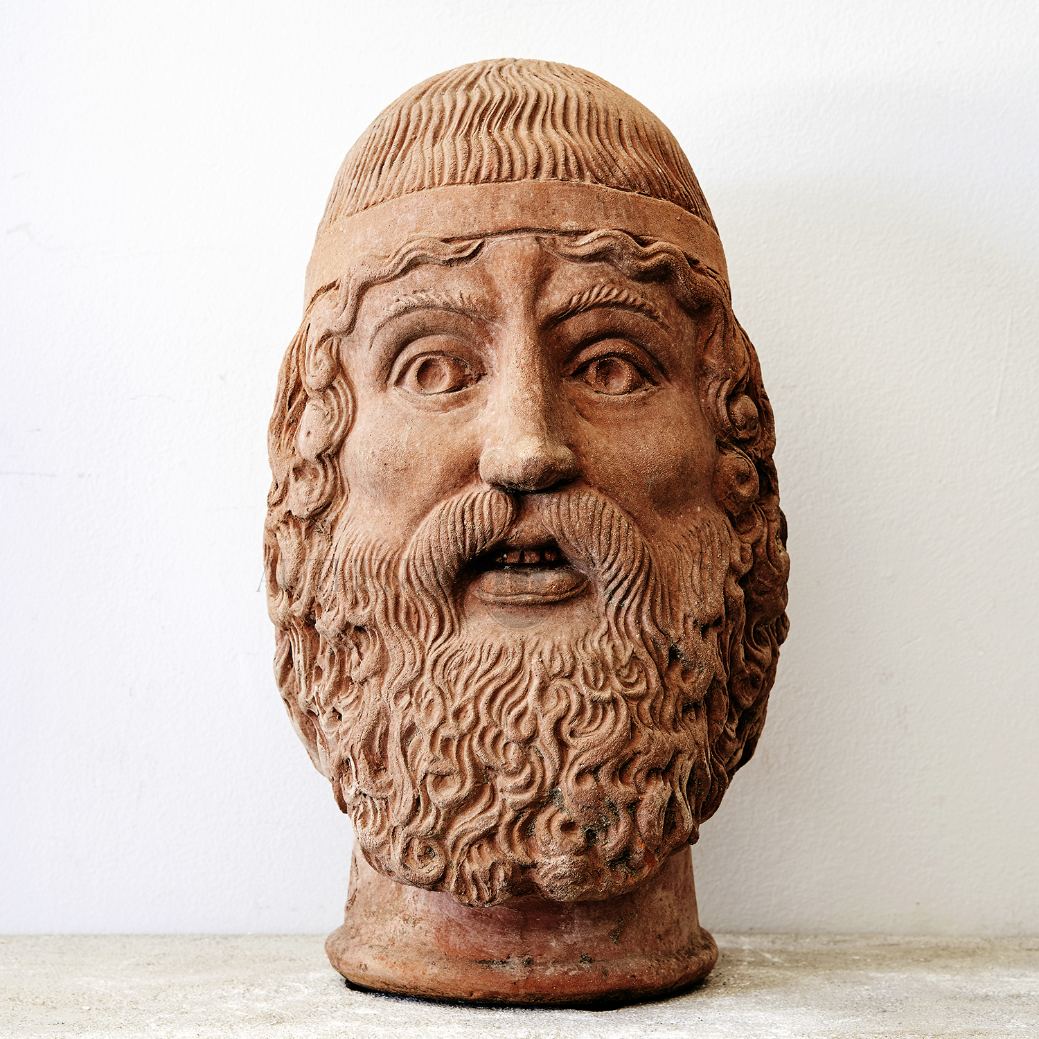 20th Century Italian Riace Bronze Head Terra Cotta Head Sculpture