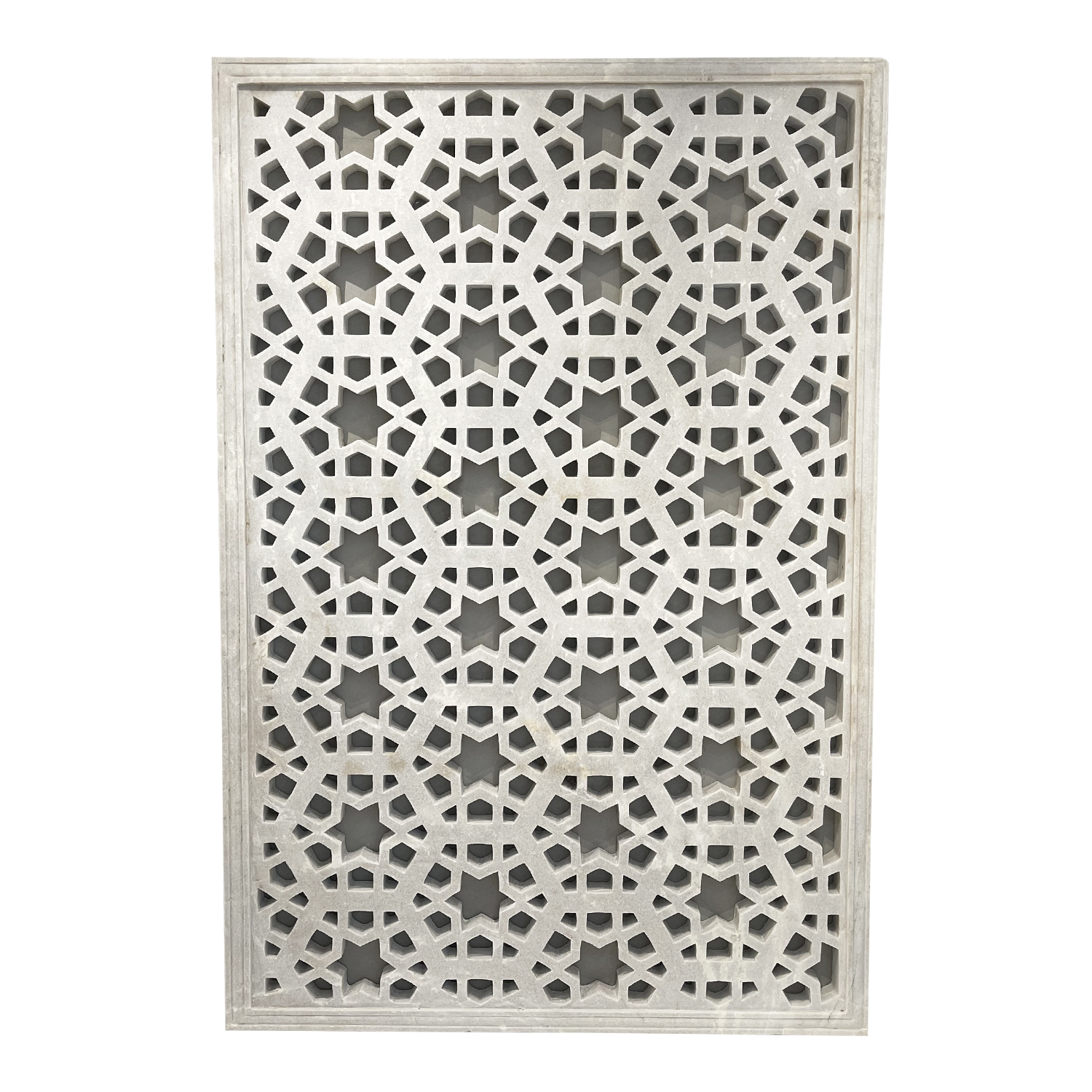 21st Century Indian Starburst Jali Wall Panel – Architectural Marble Relief