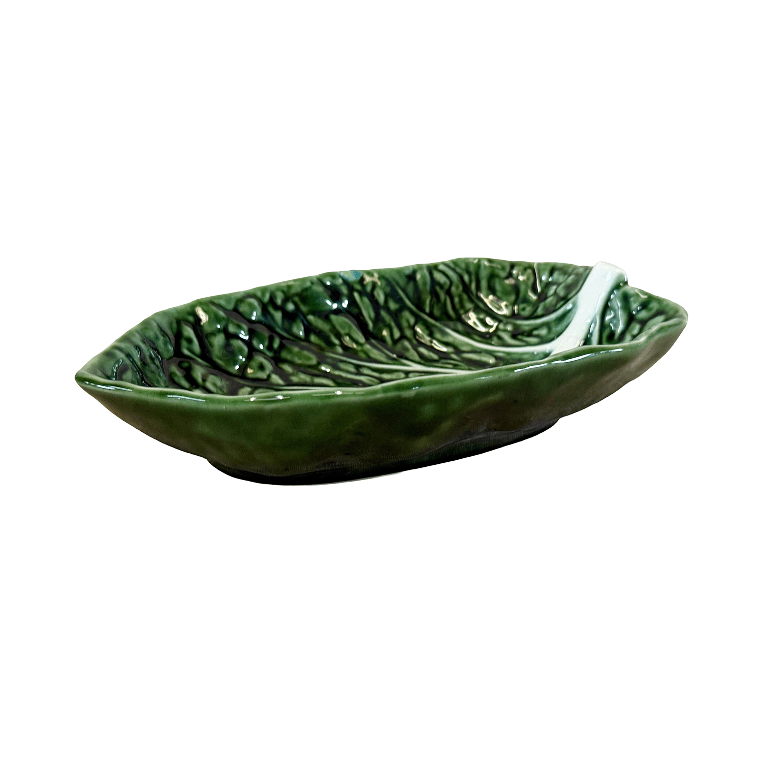 A Vintage Bordallo Pinheiro Sculptural Cabbage Leaf Platter, Portugal