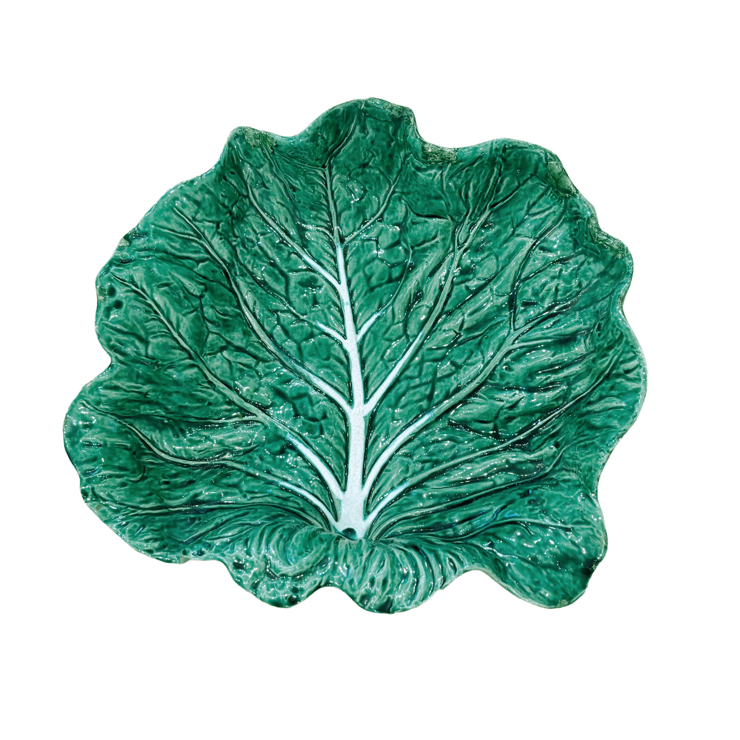 A Vintage Bordallo Pinheiro Sculptural Cabbage Leaf Platter, Portugal
