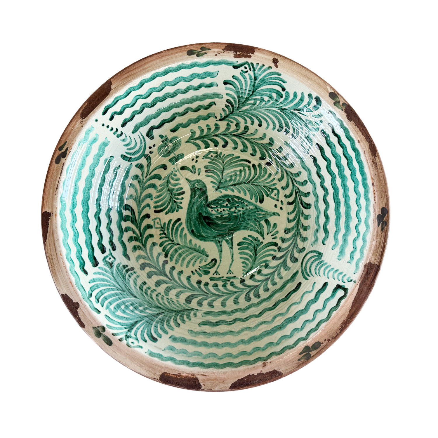 20th Century Lebrillo Bowl in Glazed Ceramic from Grenada, Spain