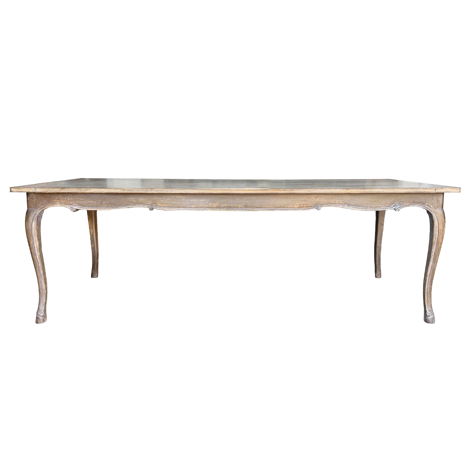 Provincial Baroque Style Farmhouse Table, circa 1850 Large Grey Solid wood table from France