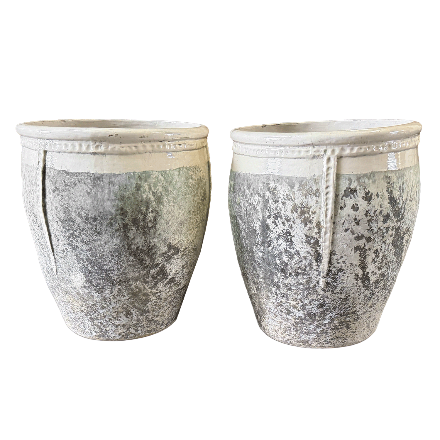 A Pair of large French Garden Planters in Cream from Provence