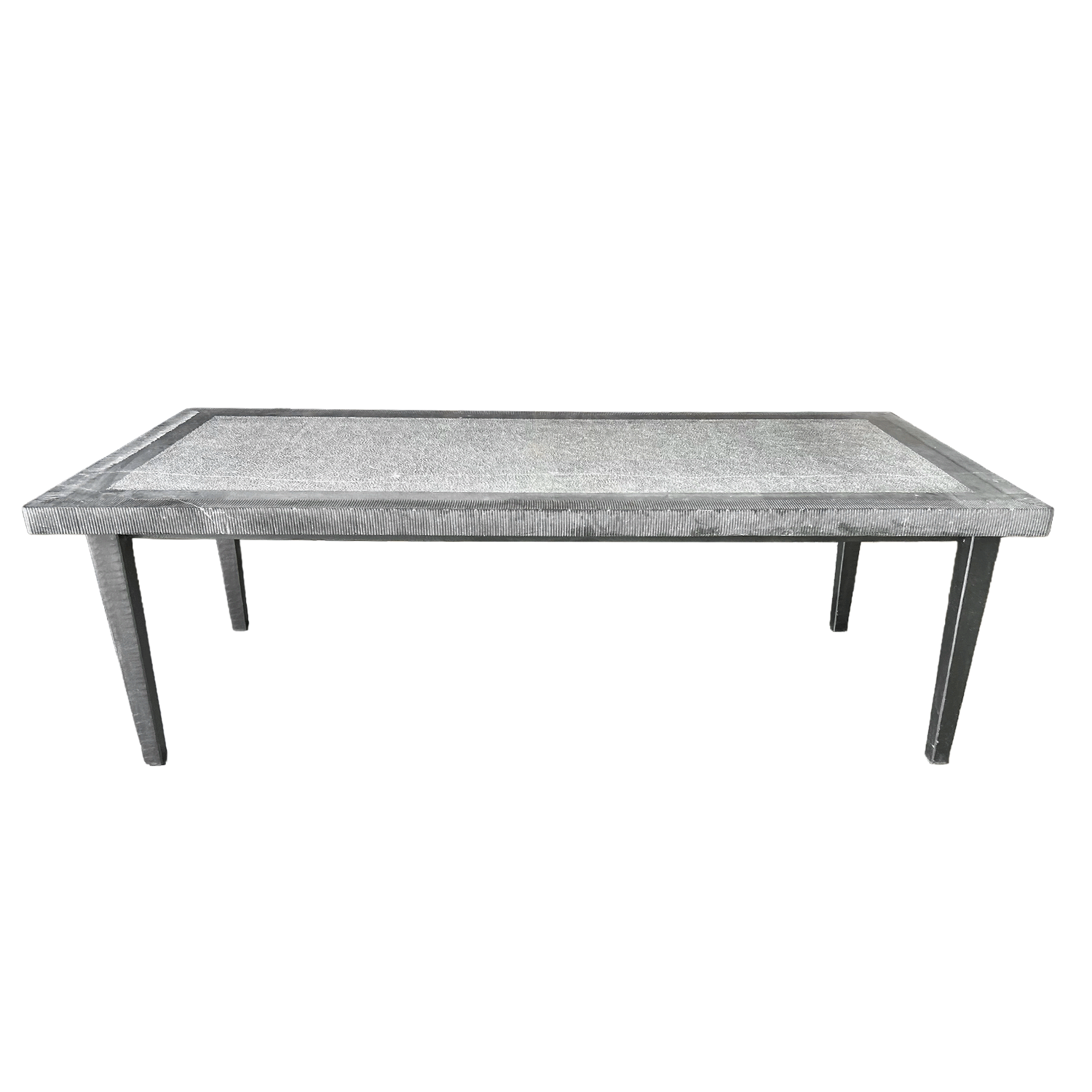 21st Century Black Belgian Bluestone Table with Iron Base