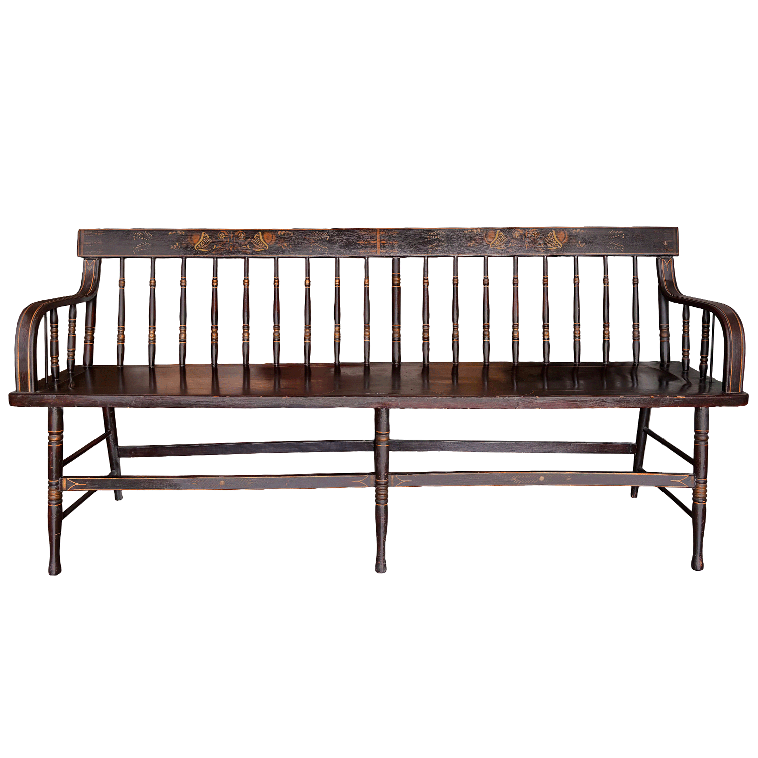 Mid 19th Century Brown Provincial Bench in Pinewood from Sweden