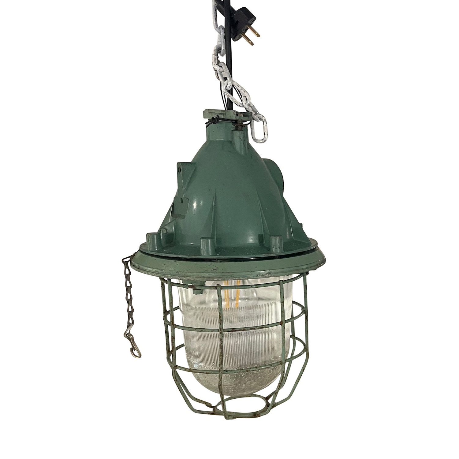 20th Century European Set of Six Vintage Industrial Style Metal Ceiling Lights