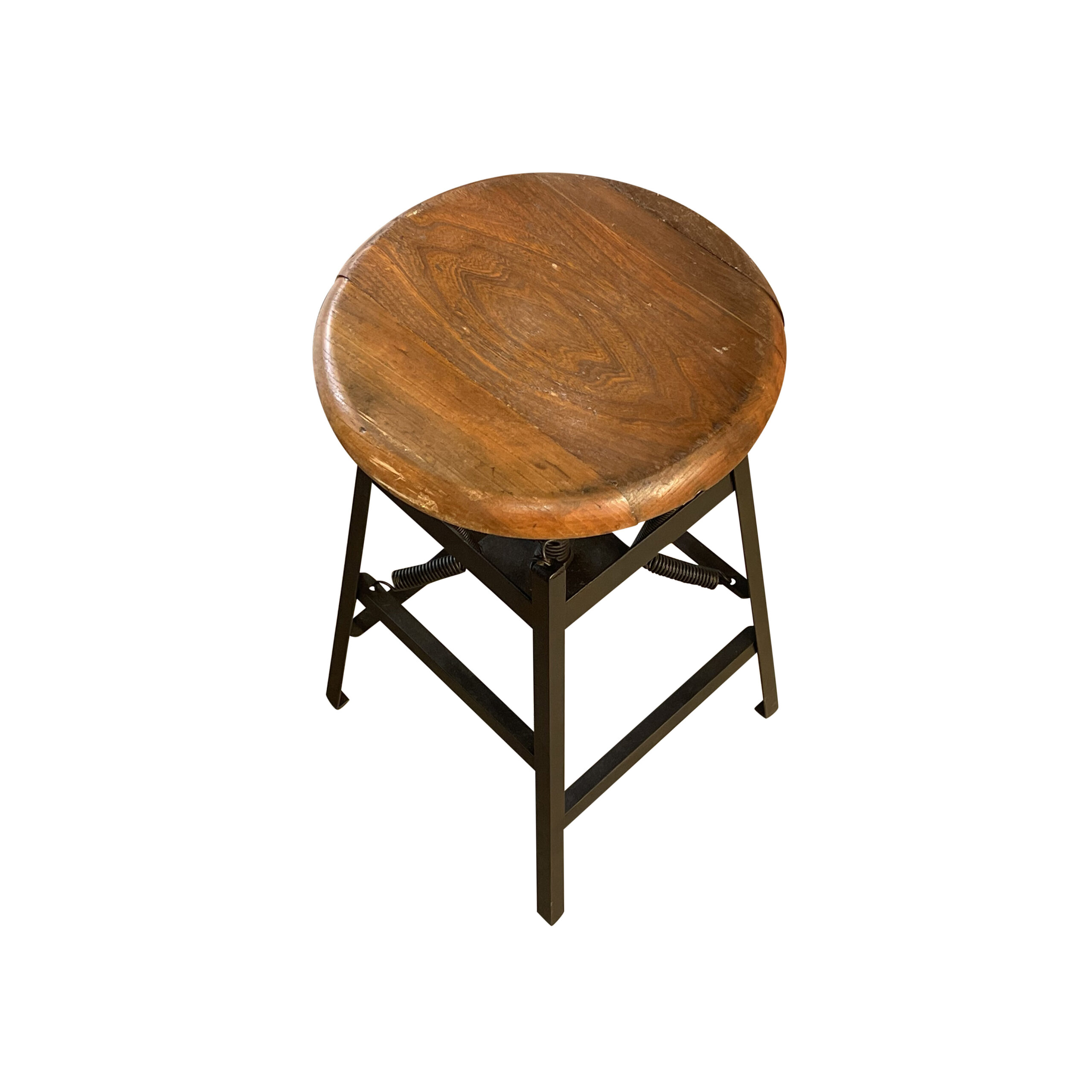 20th Century American Antique Industrial Metal Stool by Charles E. Miller