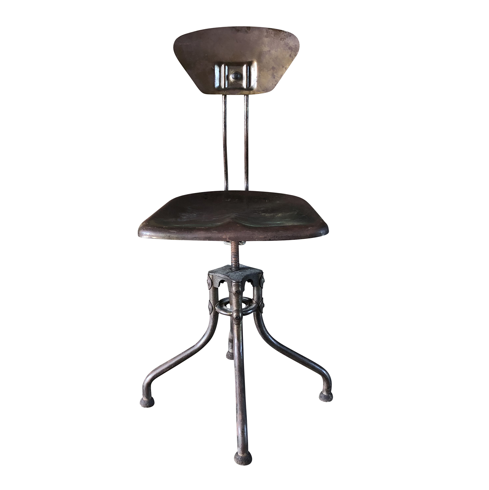 20th Century French Industrial Metal Chair – Vintage Work Chair by Henri Lieber