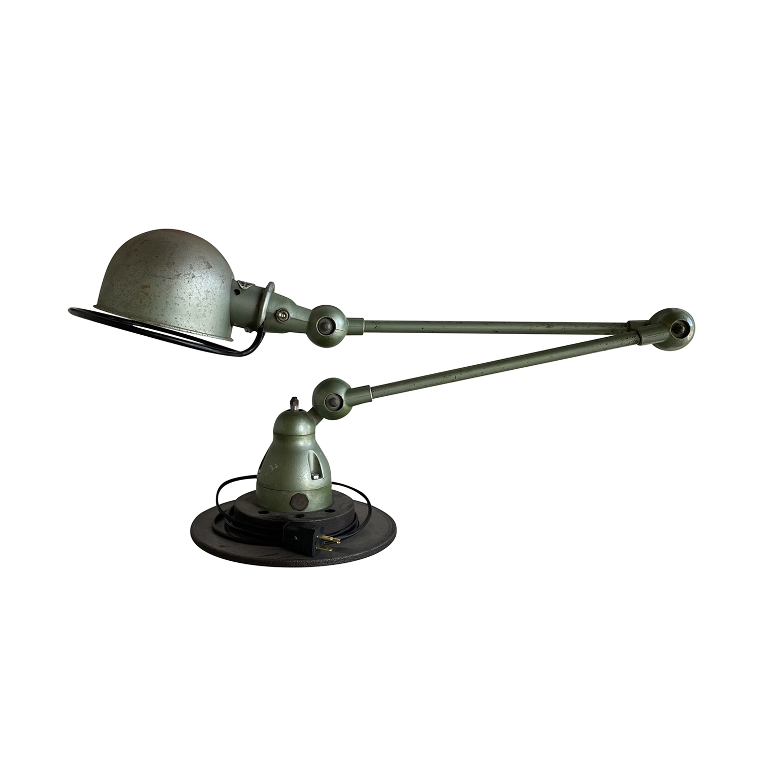 20th Century Light-Green French Jielde Metal Desk Lamp by Jean Louis Domecq
