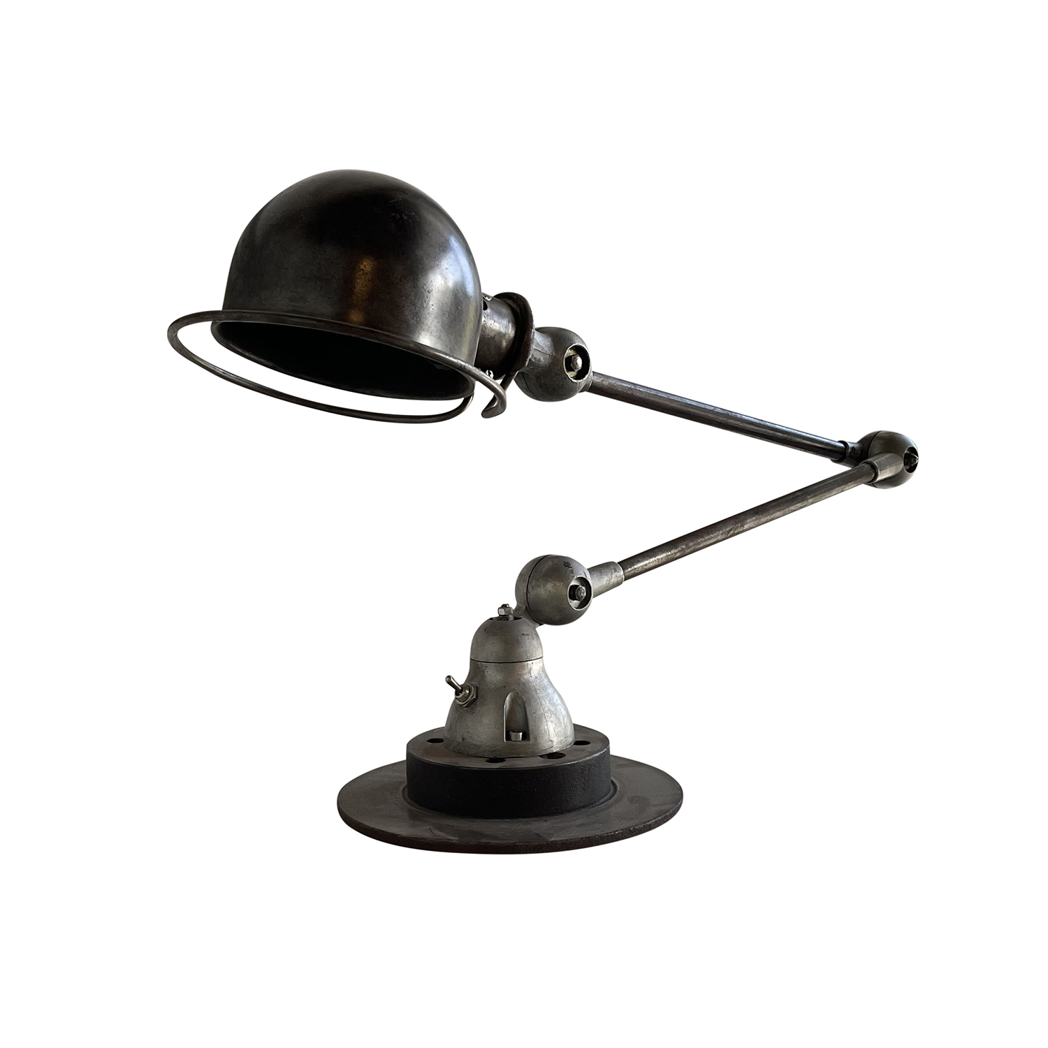 20th Century Dark-Grey French Jielde Metal Desk Lamp by Jean Louis Domecq