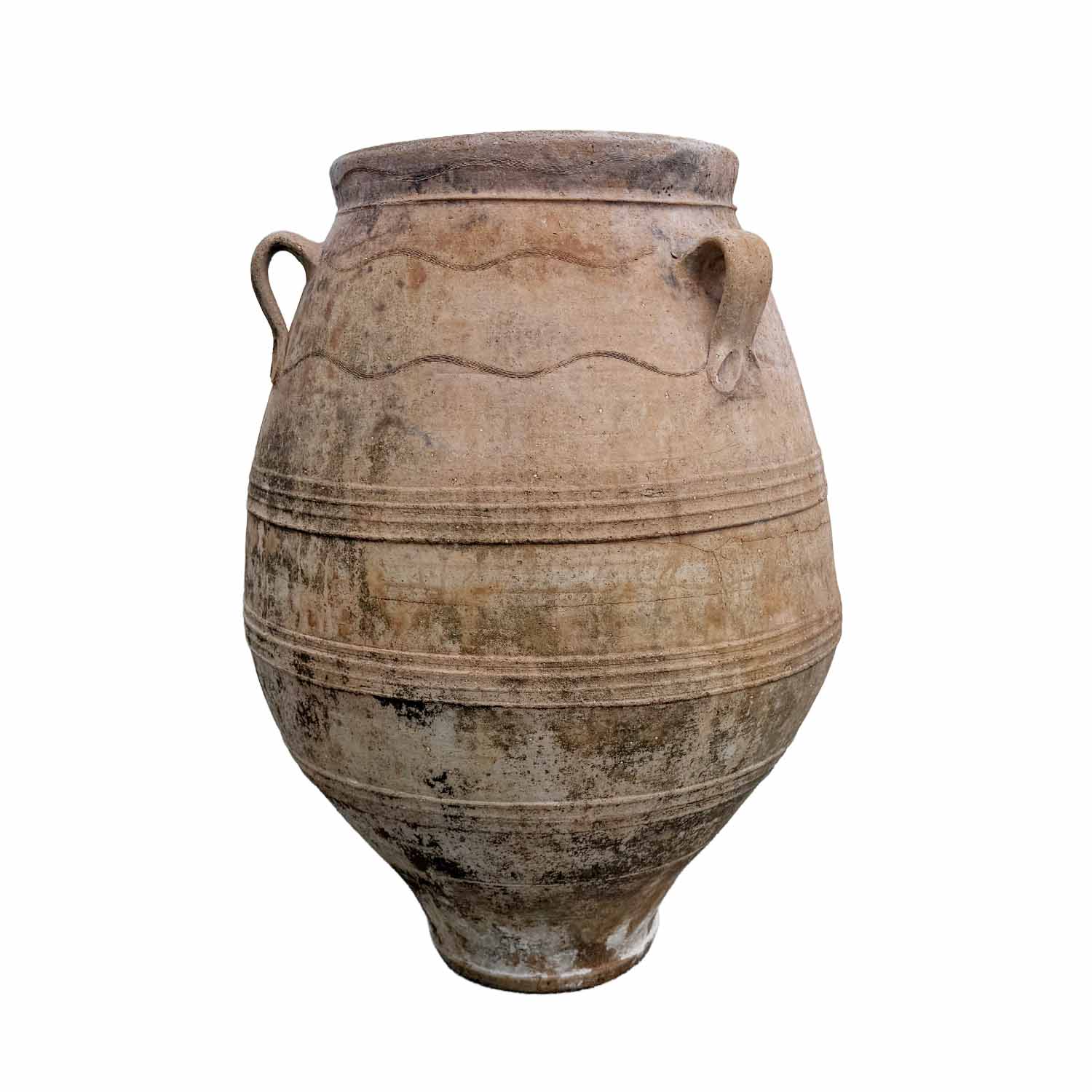 19th Century Mediterranean Terracotta Olive Jar with Sun-Washed Patina