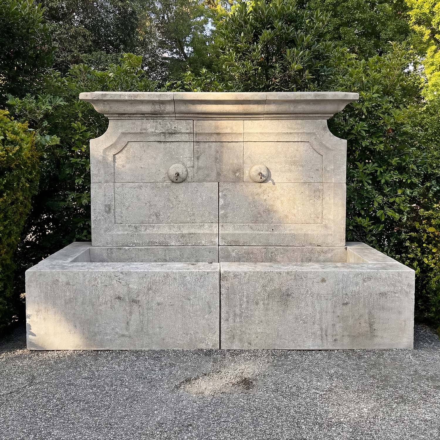 Classical Style Wall Garden Fountain Carved in Limestone, France