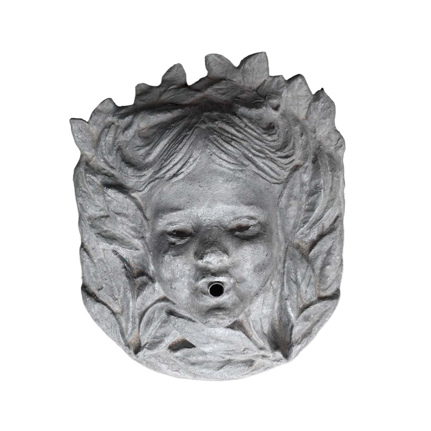 Cherub Wall Fountain Mask in Lead from Belgium