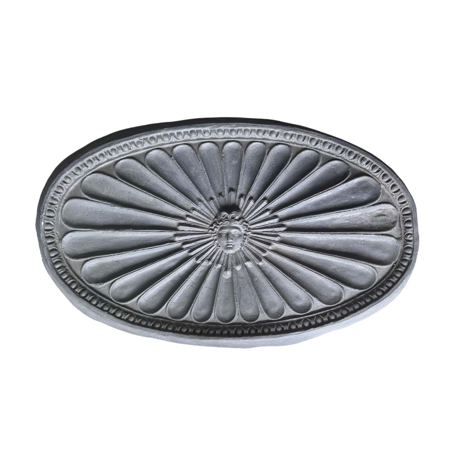 20th Century Oval Wall Relief in Lead, England