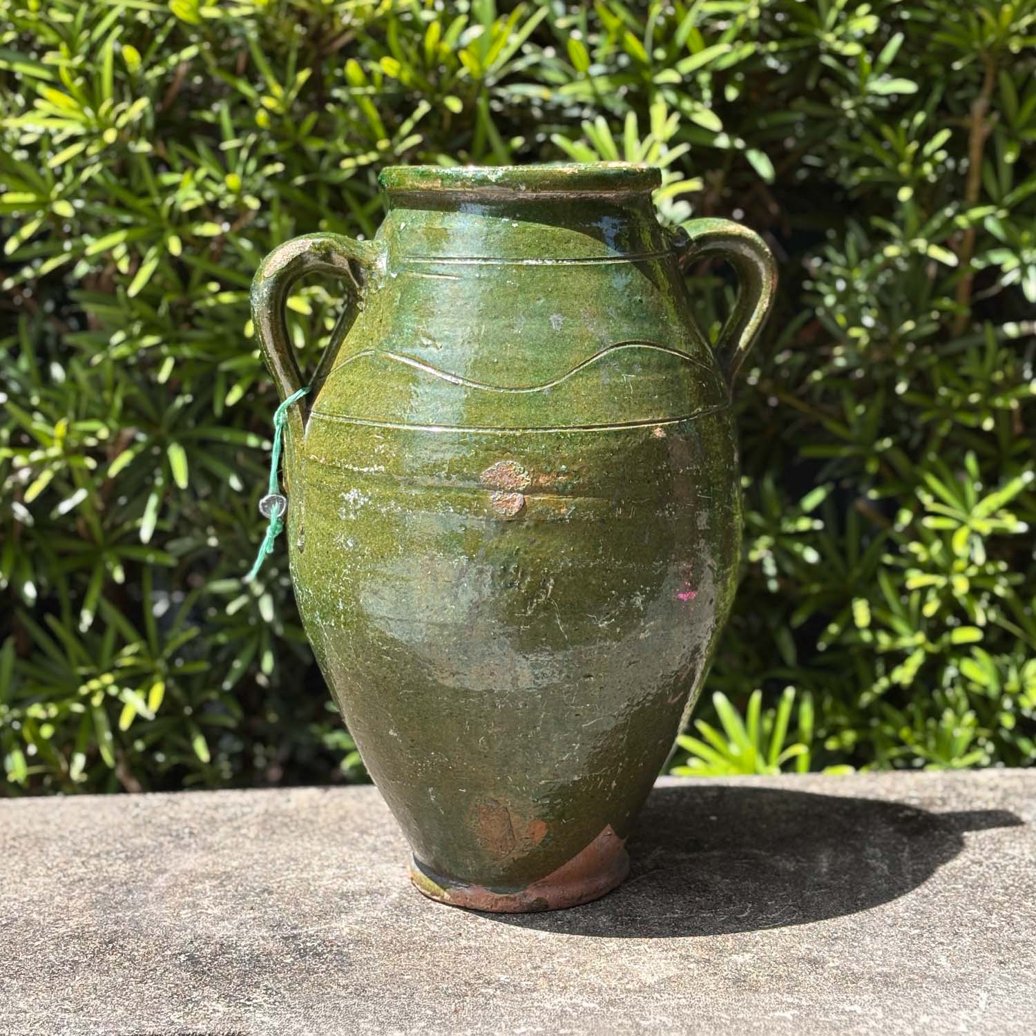 Antique Mediterranean Glazed Pottery Jar