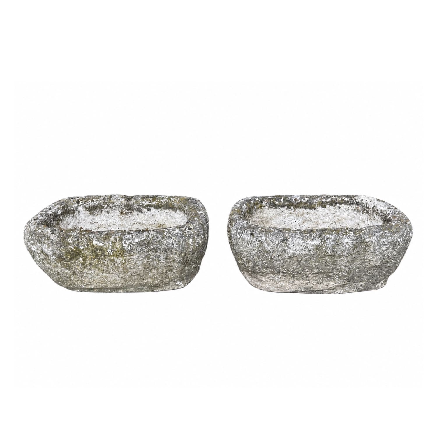 Pair of Antique Rectangular Limestone Troughs