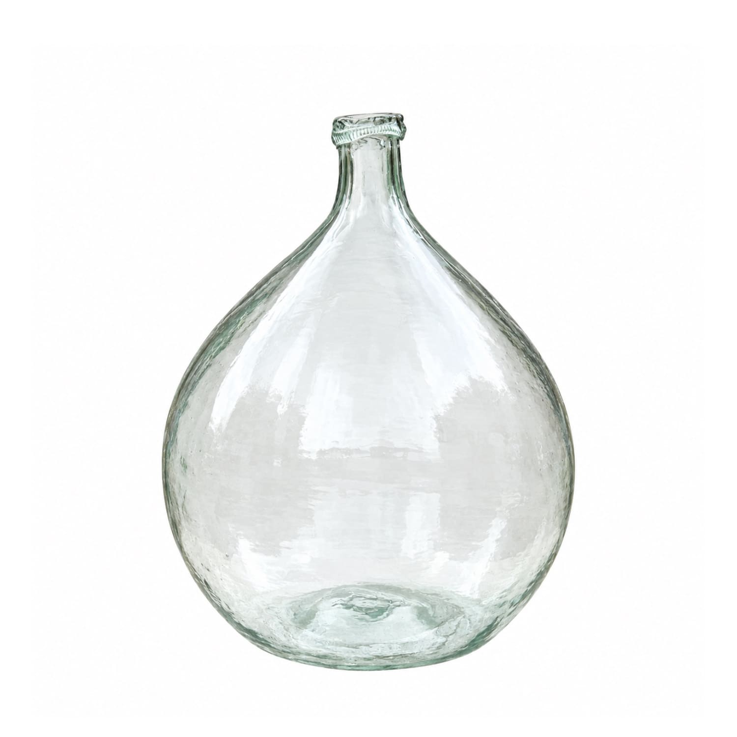 Clear Glass Bottle with cracked Rim