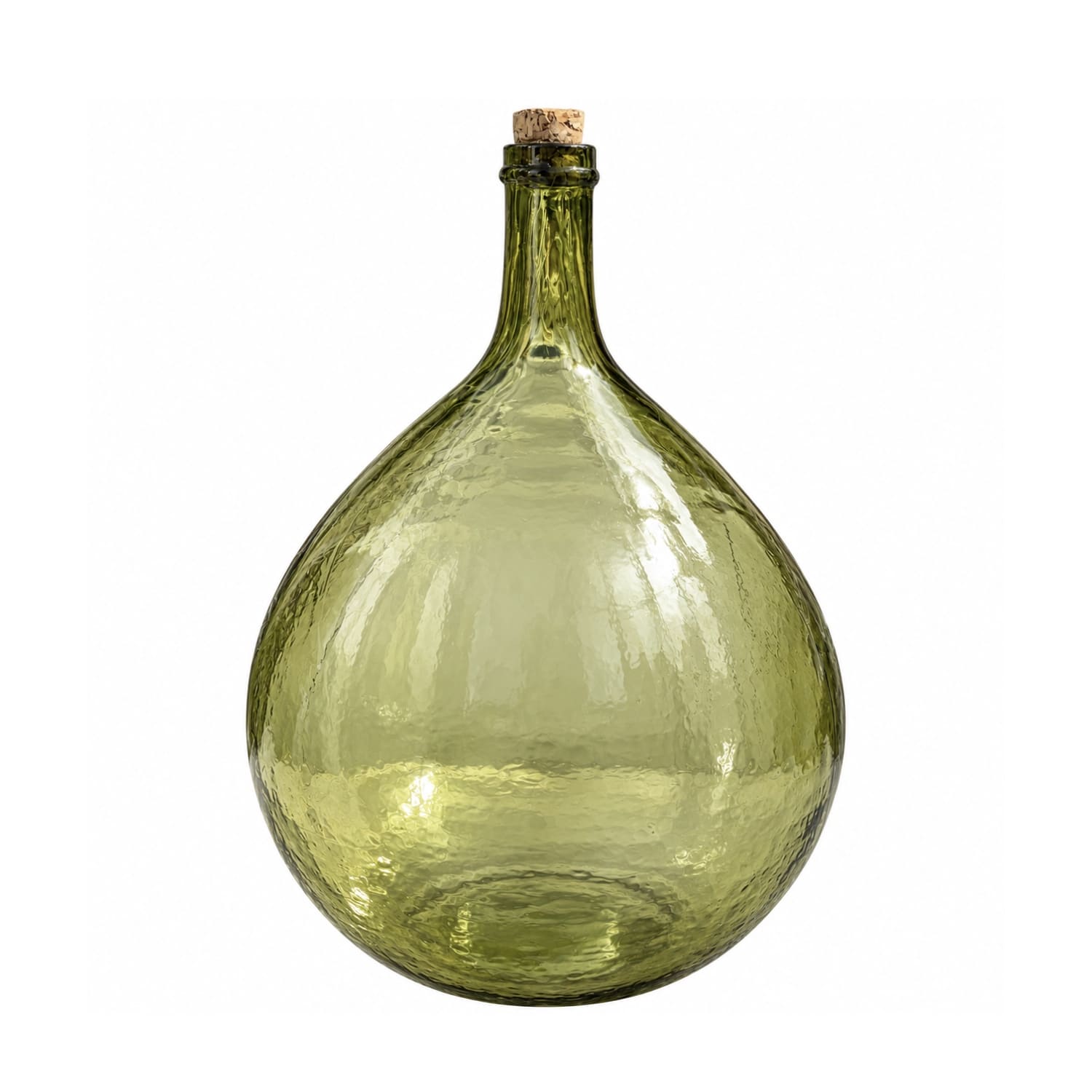 Vintage Green Glass Demijohn Bottle