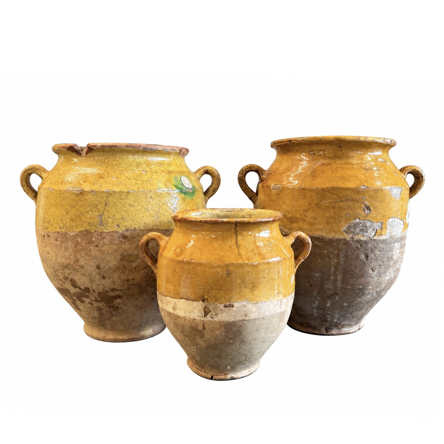 19th Century French Terracotta Confit Jar with Honey Glaze and twin Handles