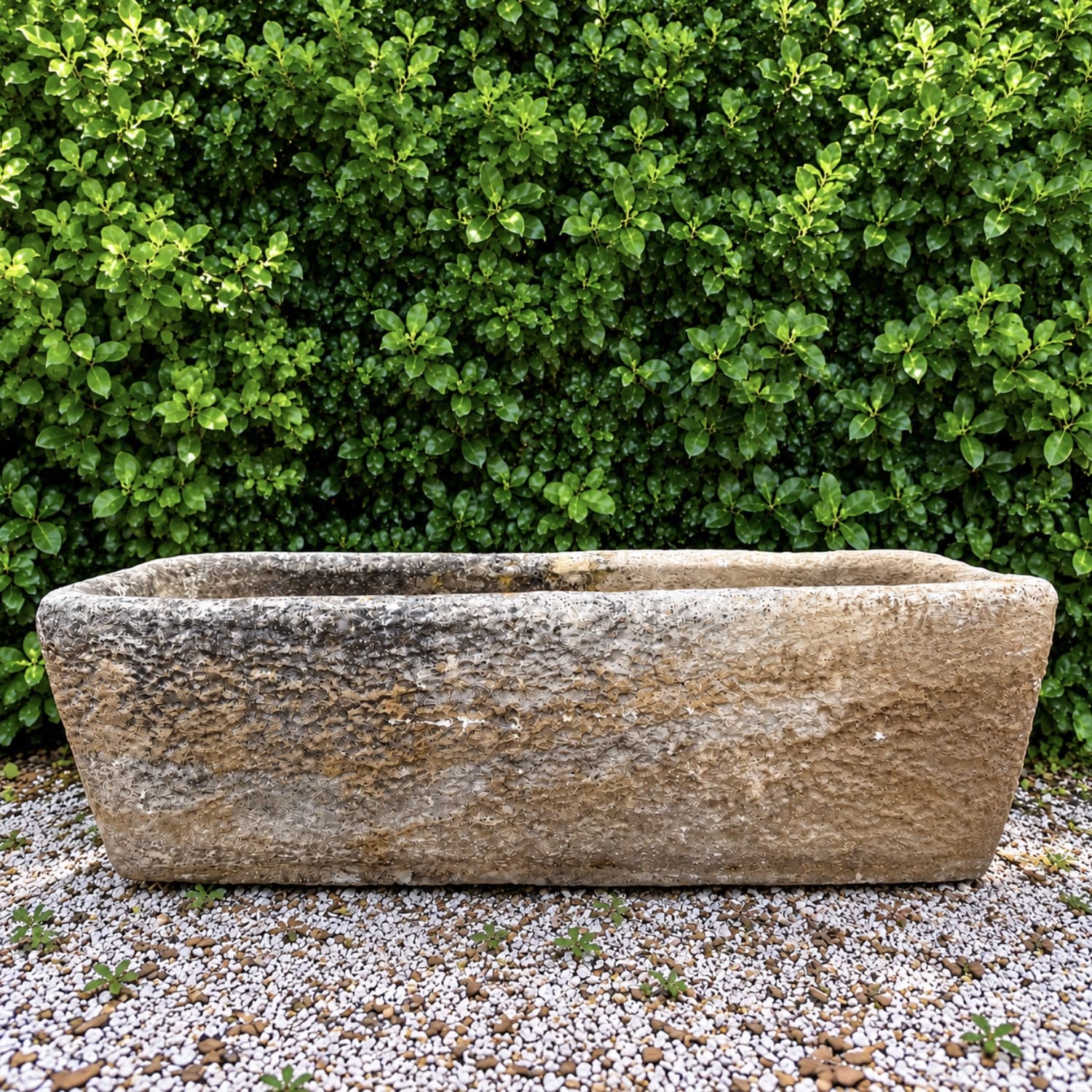Rectangular Trough in handcarved Limestone, France