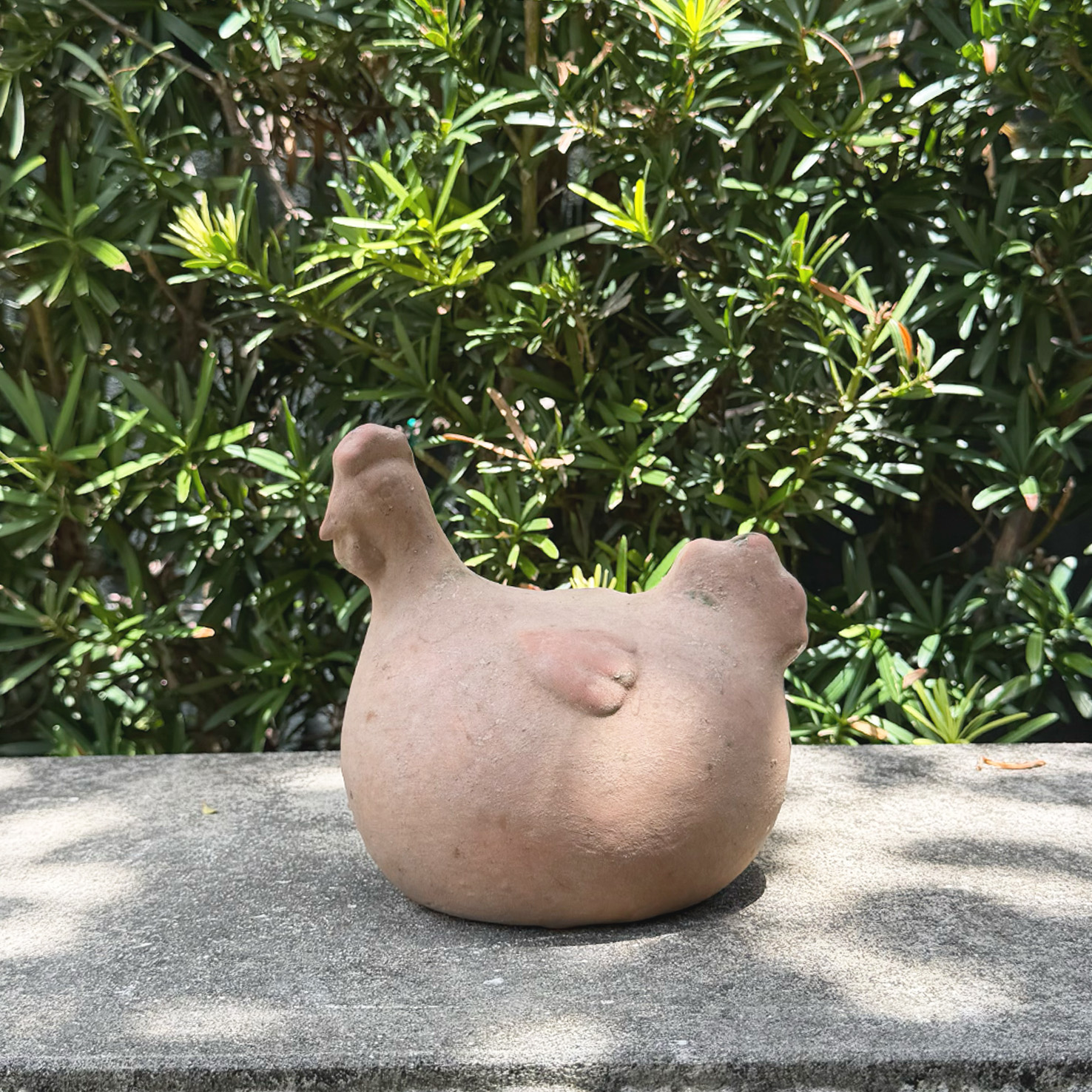 Handcrafted French Terracotta Hen Decorative Sculpture