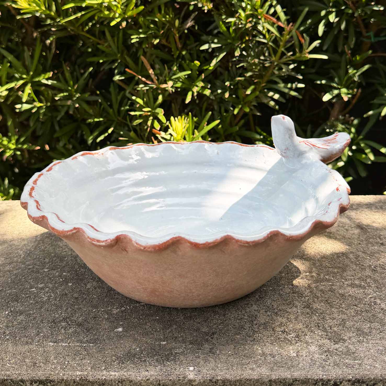 A Scalloped Hand Painted Off-white Bowl from France