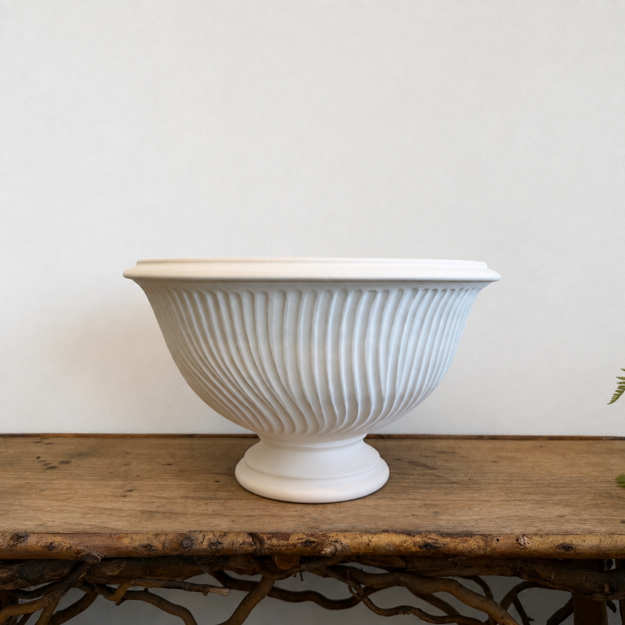 Classic footed bowl jardiniere with Godron Decoration, France