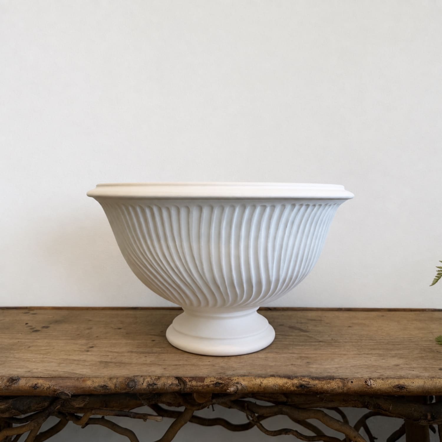 Classic footed bowl jardiniere with Godron Decoration, France