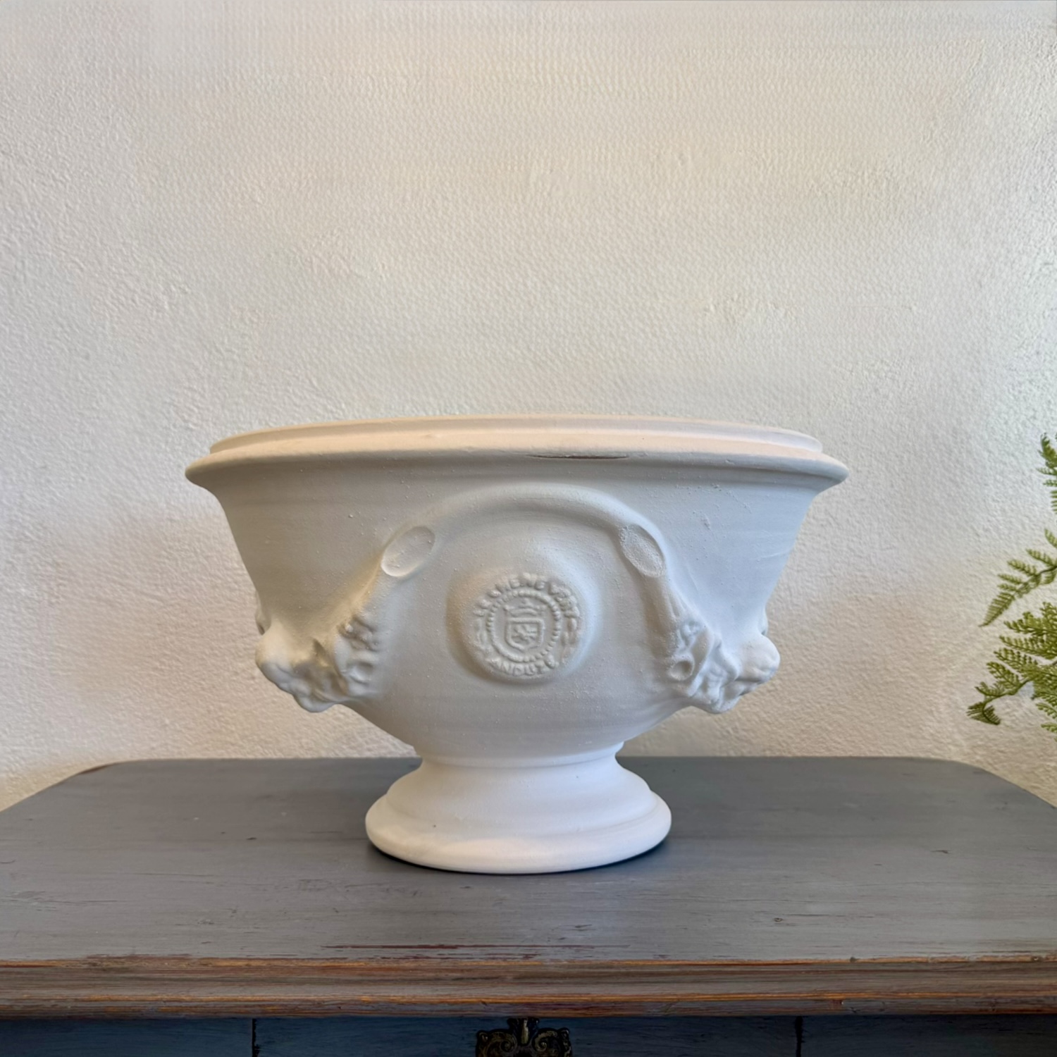 Handcrafted Matte White French Anduze Bowl Planter
