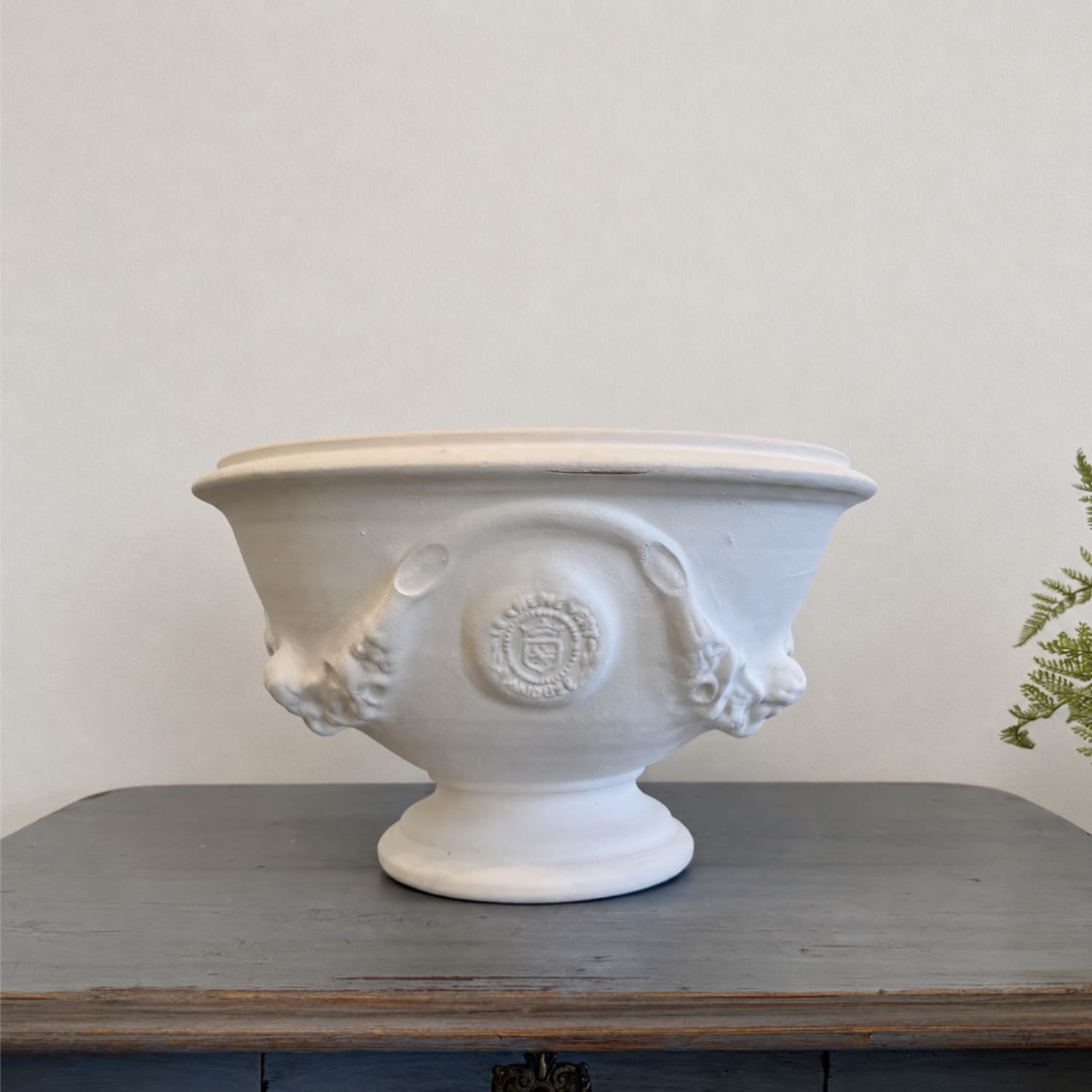 Handcrafted Matte White French Anduze Bowl Planter