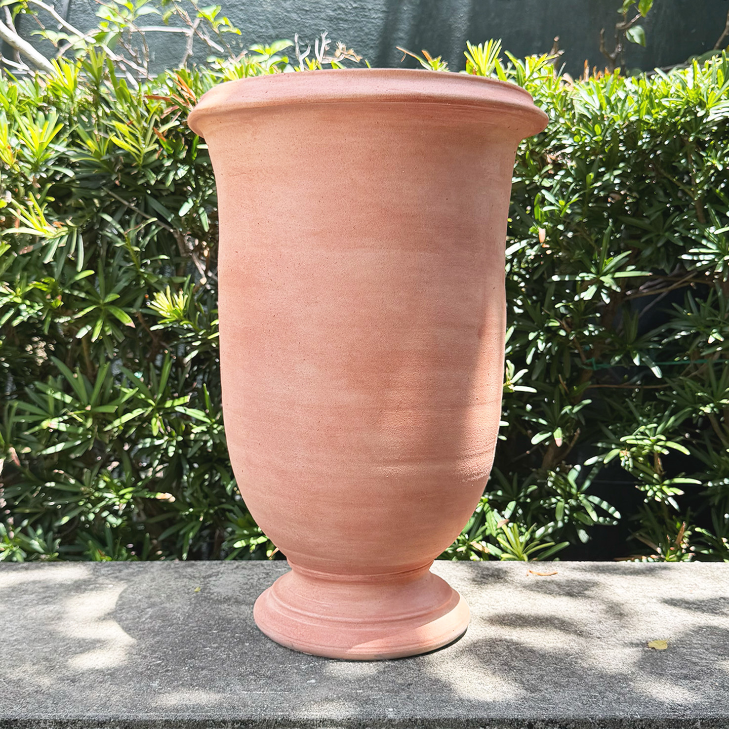Tall Provencal Bulbous Jar Hand Crafted in Terra Cotta