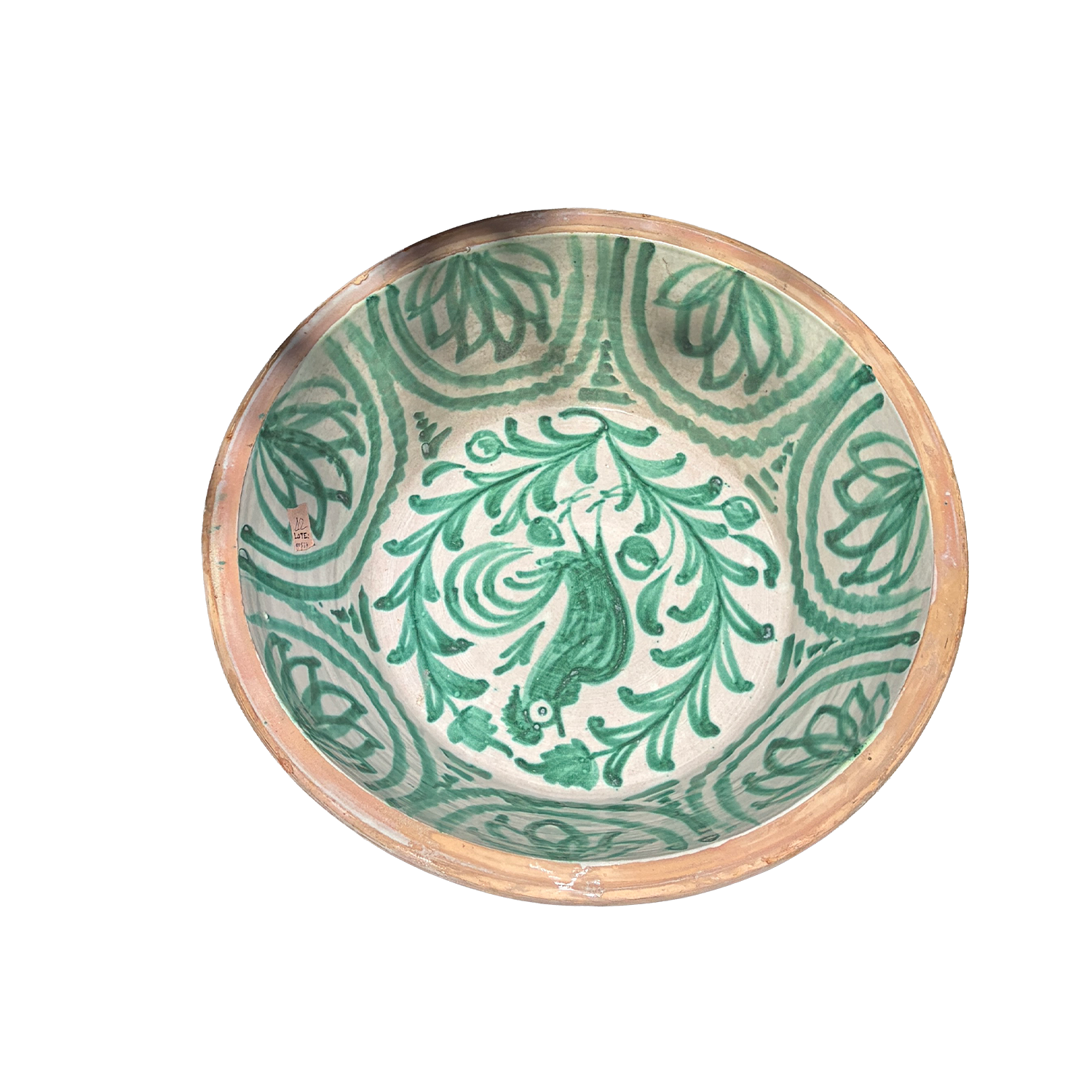 Early 20th Century Andalusian Terracotta Lebrillo Bowl with Pomegranate Motif