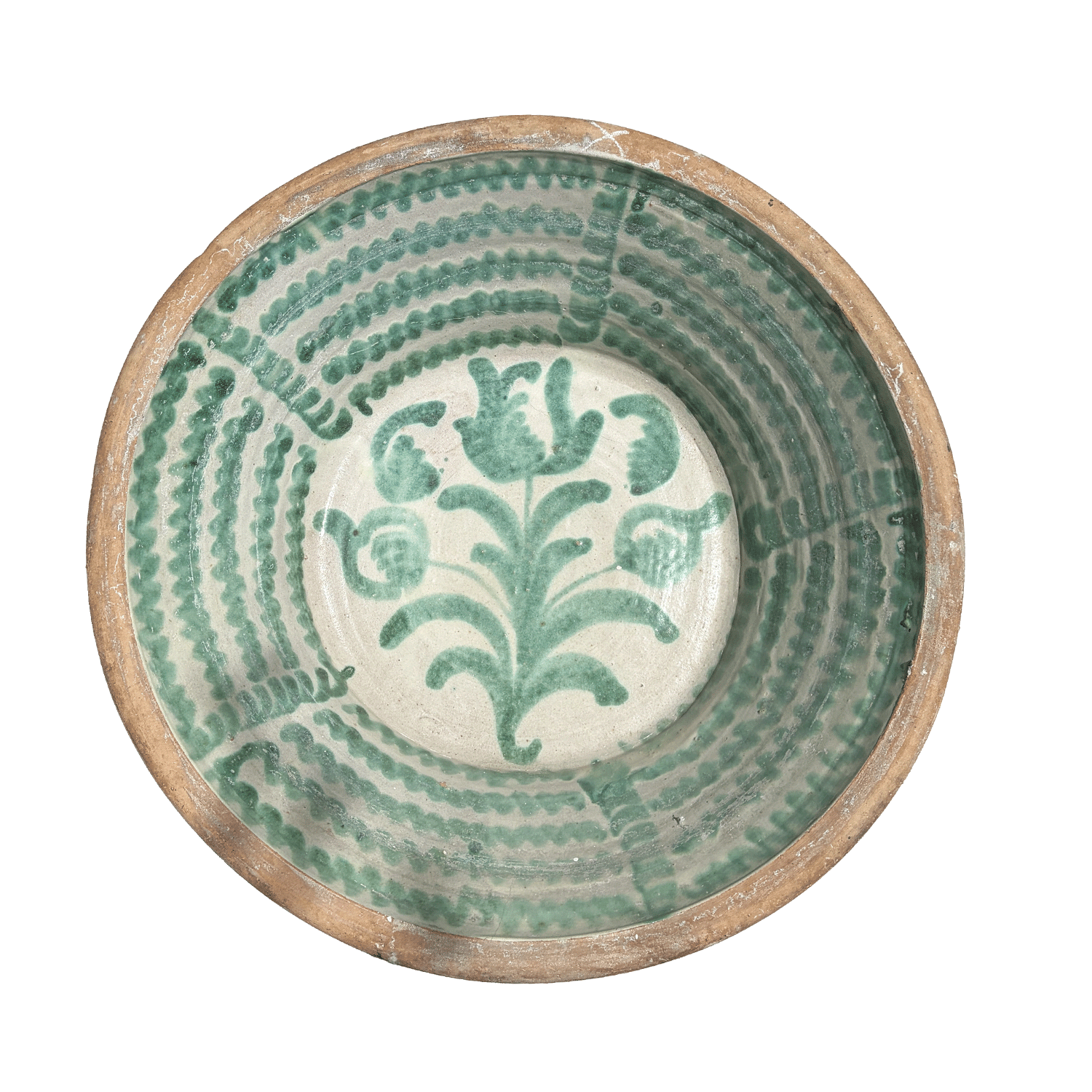 19th Century Andalusian Lebrillo with Pomegranate Decoration