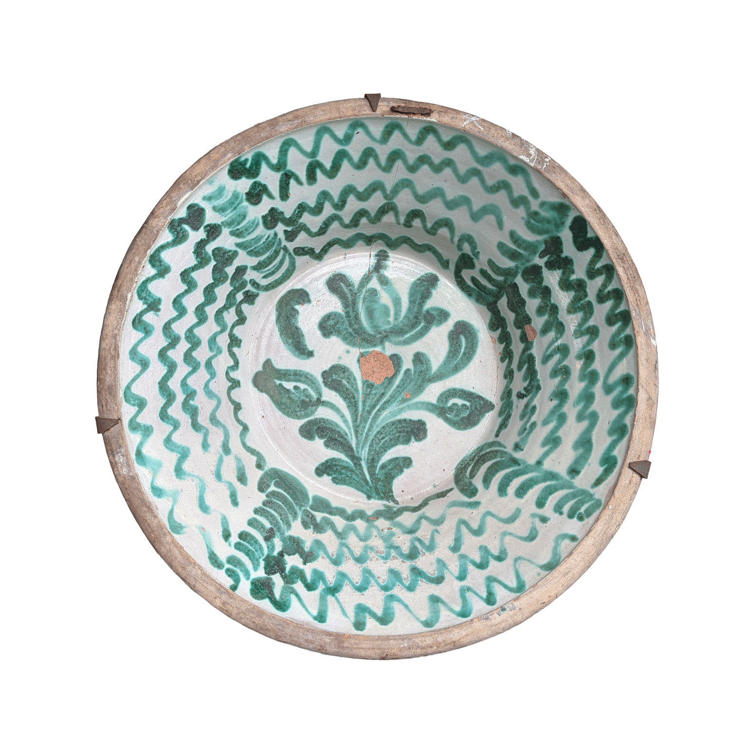 Late 19th Century Spanish Terracotta Lebrillo Bowl from Andalusia