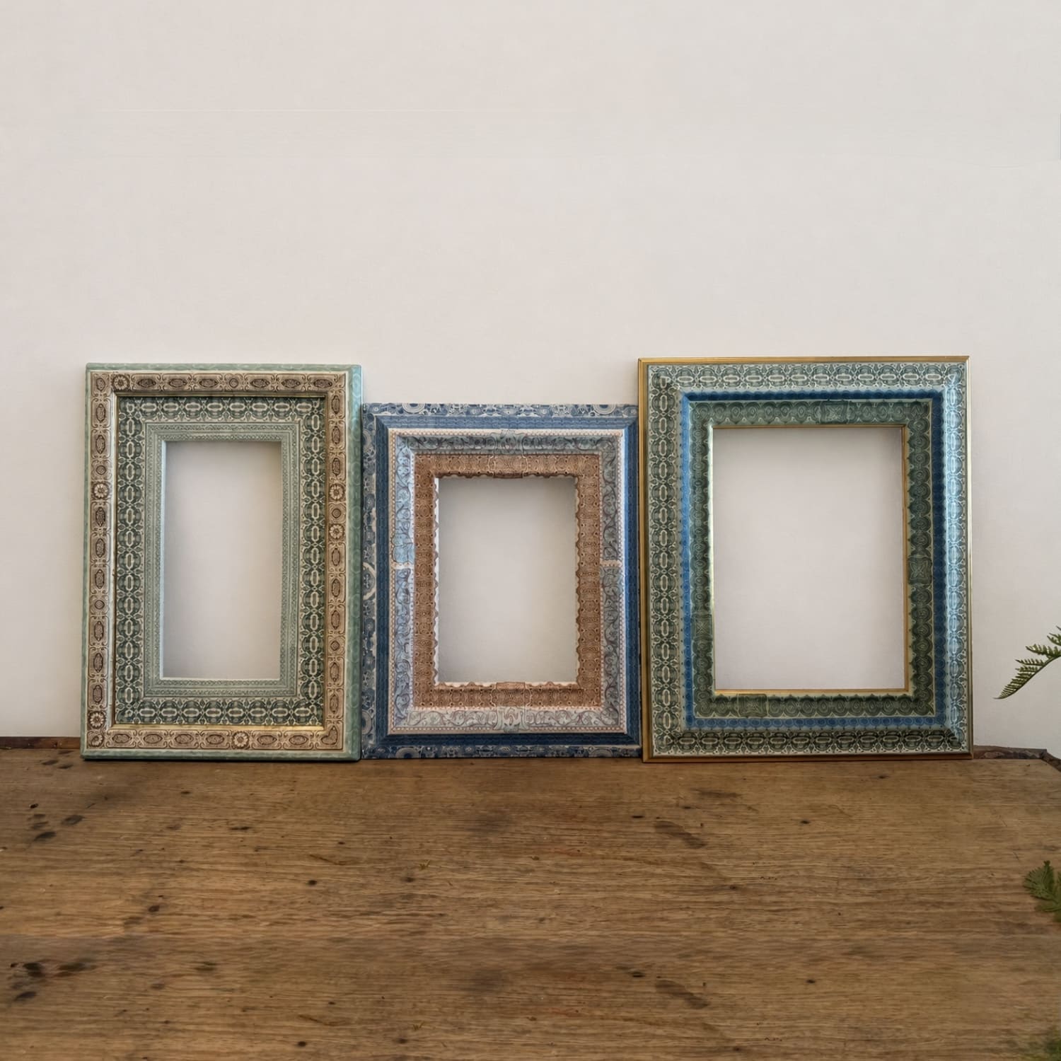 Vintage French Decoupage Papered Frames