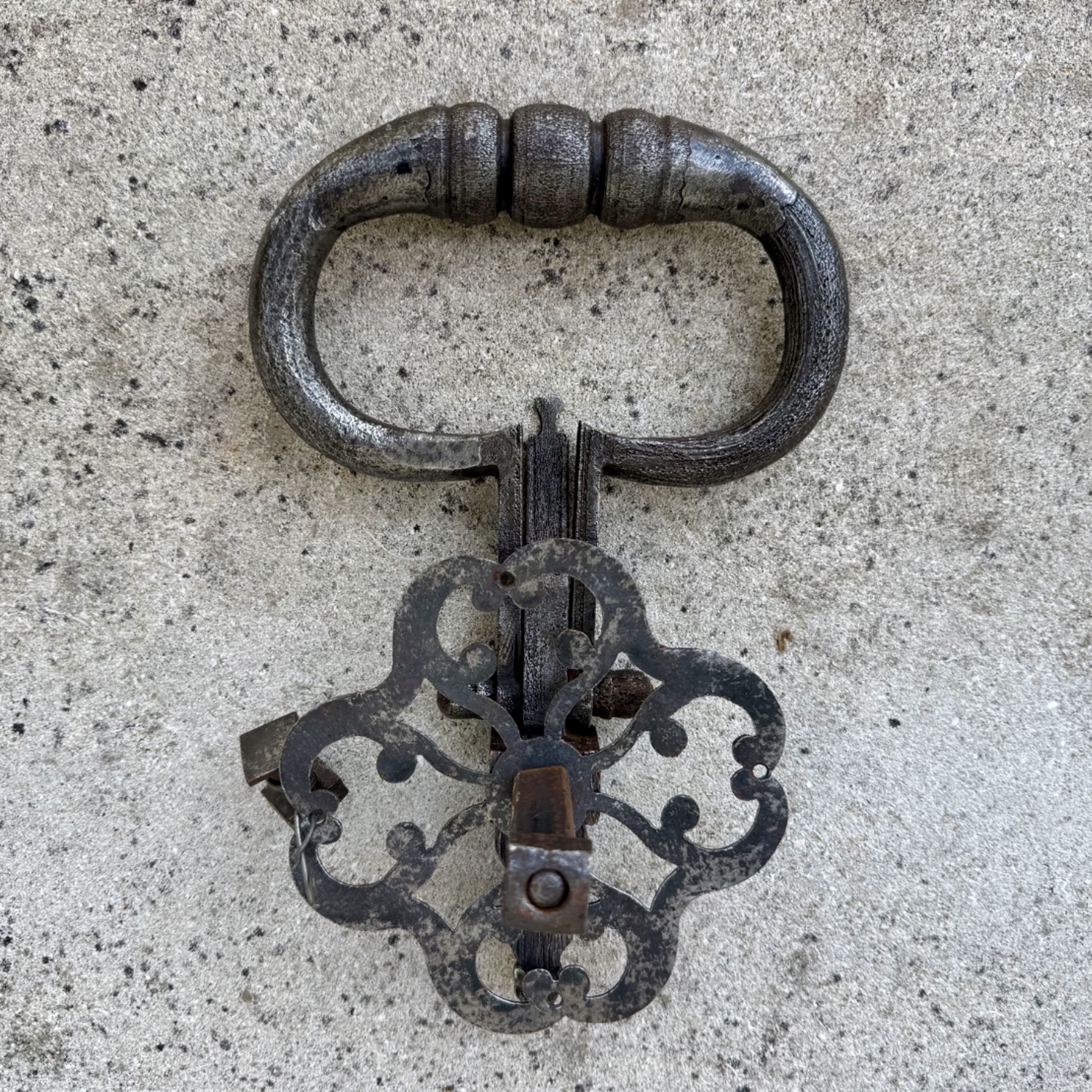 Late 17th/18th Century Antique French Hand-Forged Wrought Iron Door Knocker