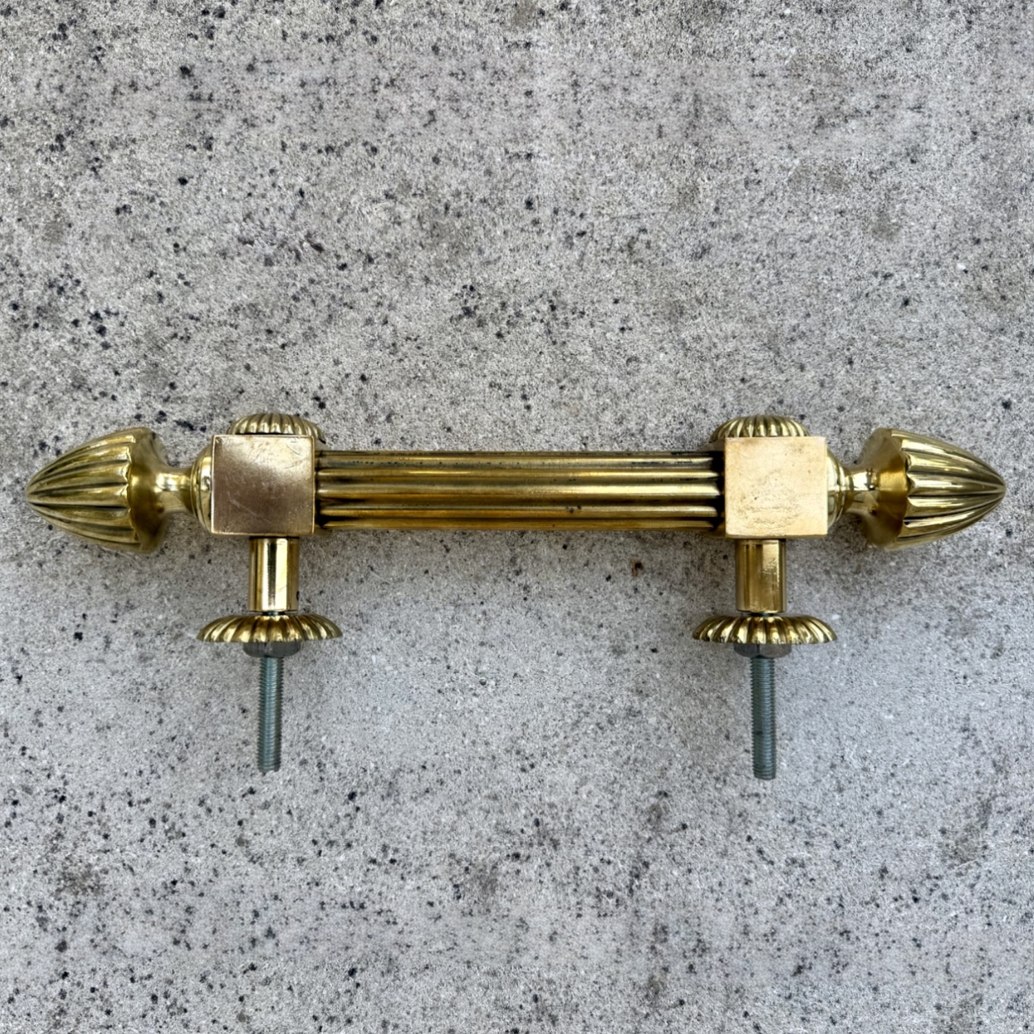 Pair of French Directoire –Style Fluted Brass Architectural Door Pulls