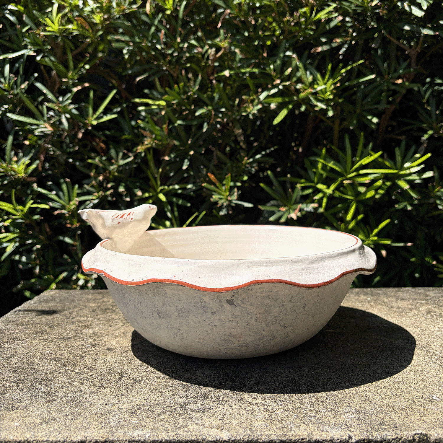 White Terracotta Bird Terracotta Bowl