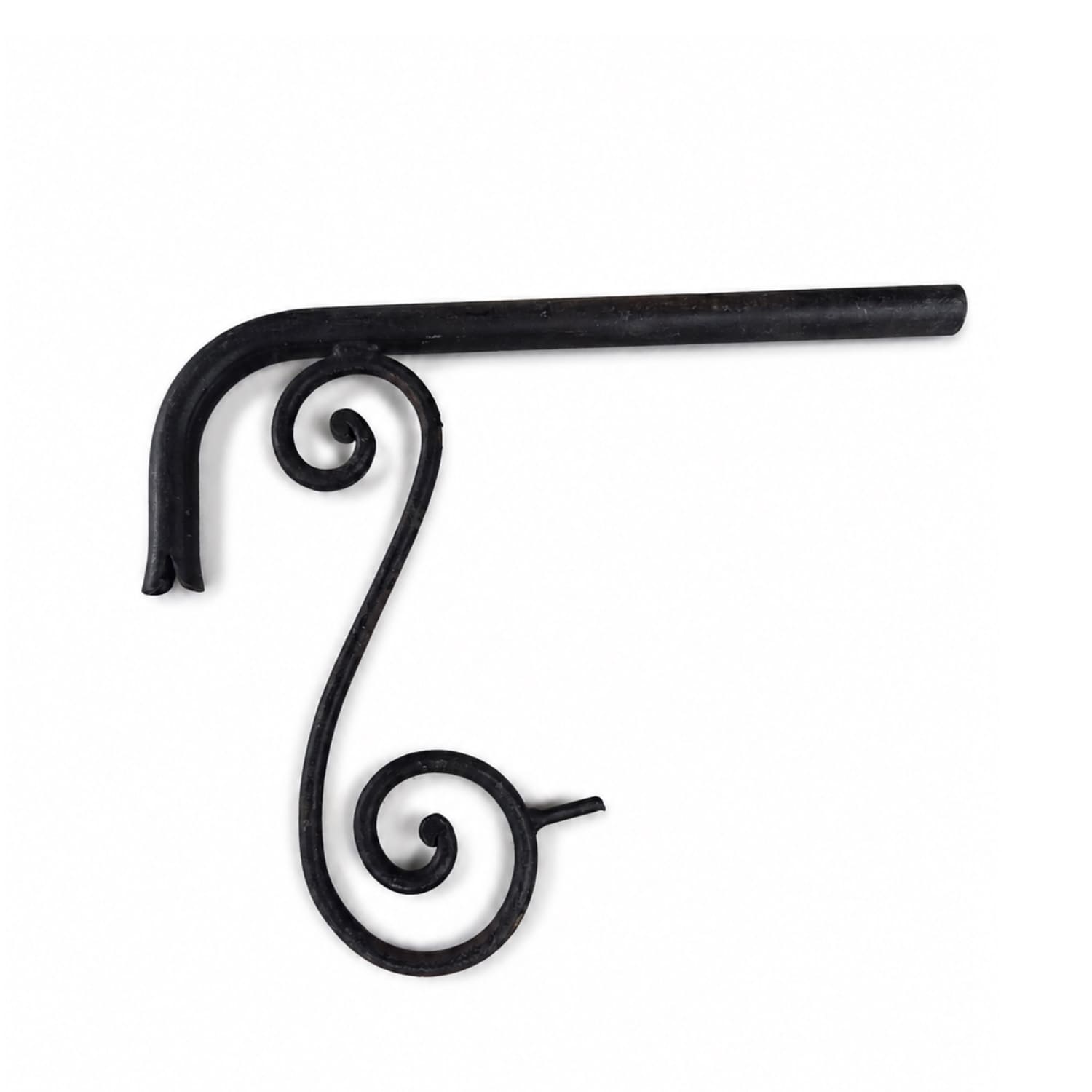Large Dark Iron Fountain Spout with Ornamental Scroll Bracket