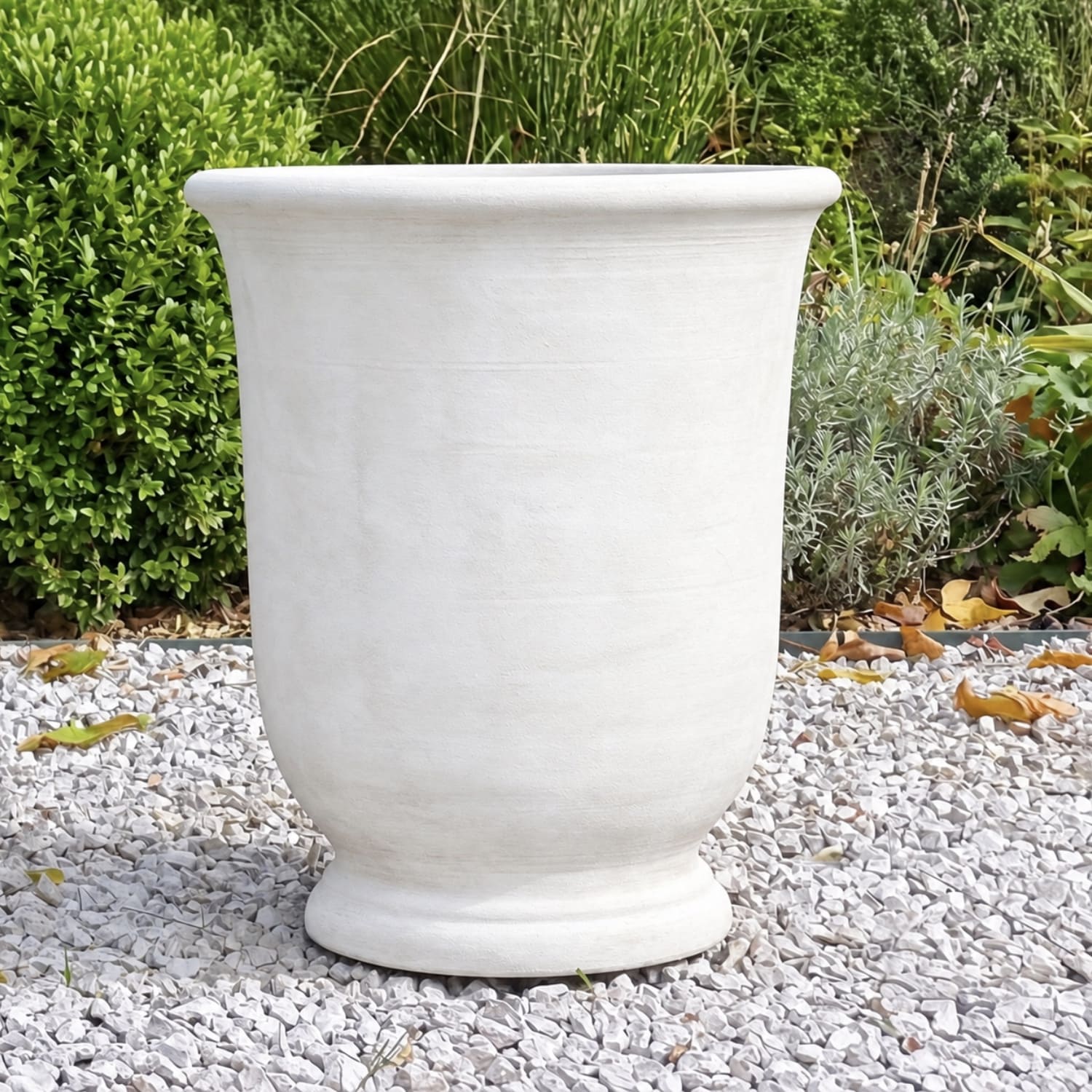 Whitewashed Tuscan Minimalist Garden Pot in Terracotta from Impruneta