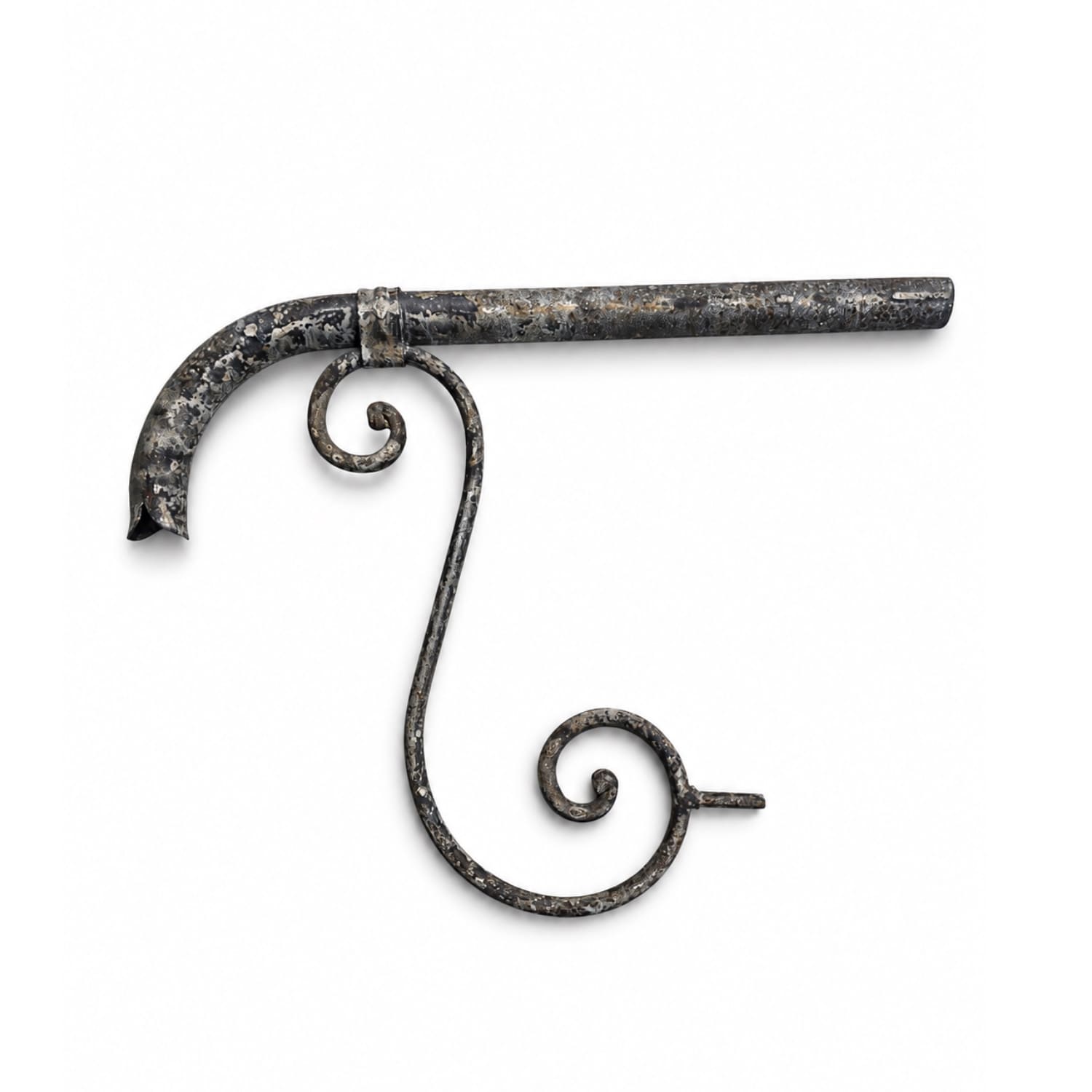 French Provincial Large Wrought Iron Water Spout with Patinated Finish